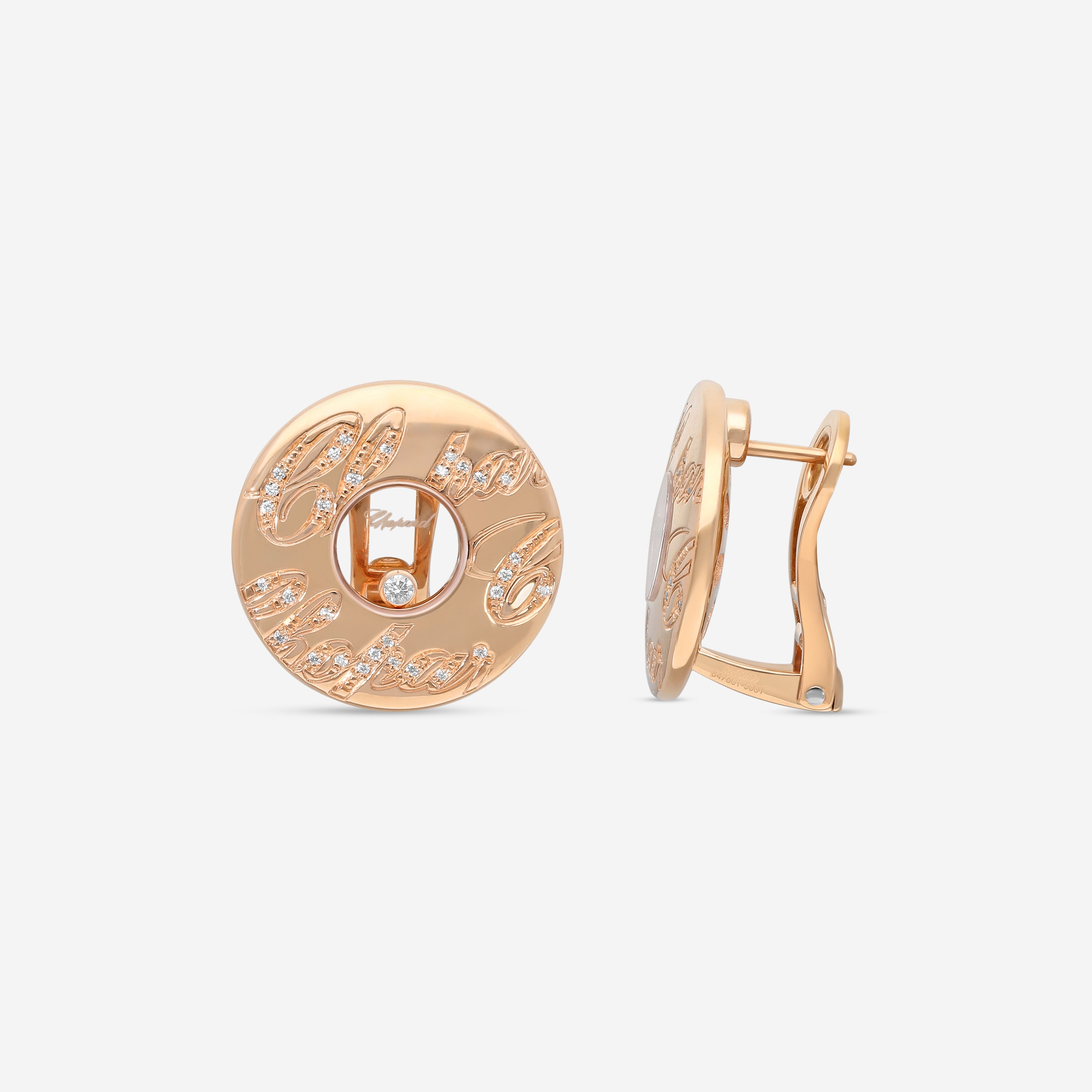 Chopard Chopardissimo 18K Rose Gold Diamond Earrings 847601-5001 — view 3