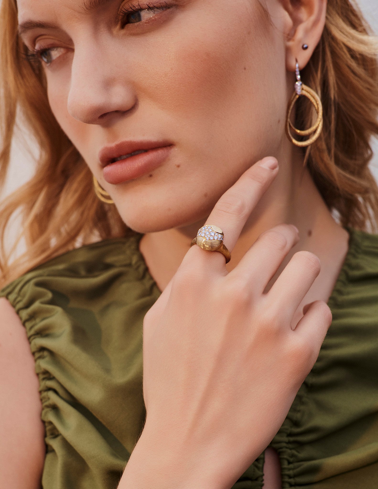 Marco Bicego Africa 18K Yellow Gold Diamond Statement Ring Sz. 6.75 AB592_B_Y_02 — view 2