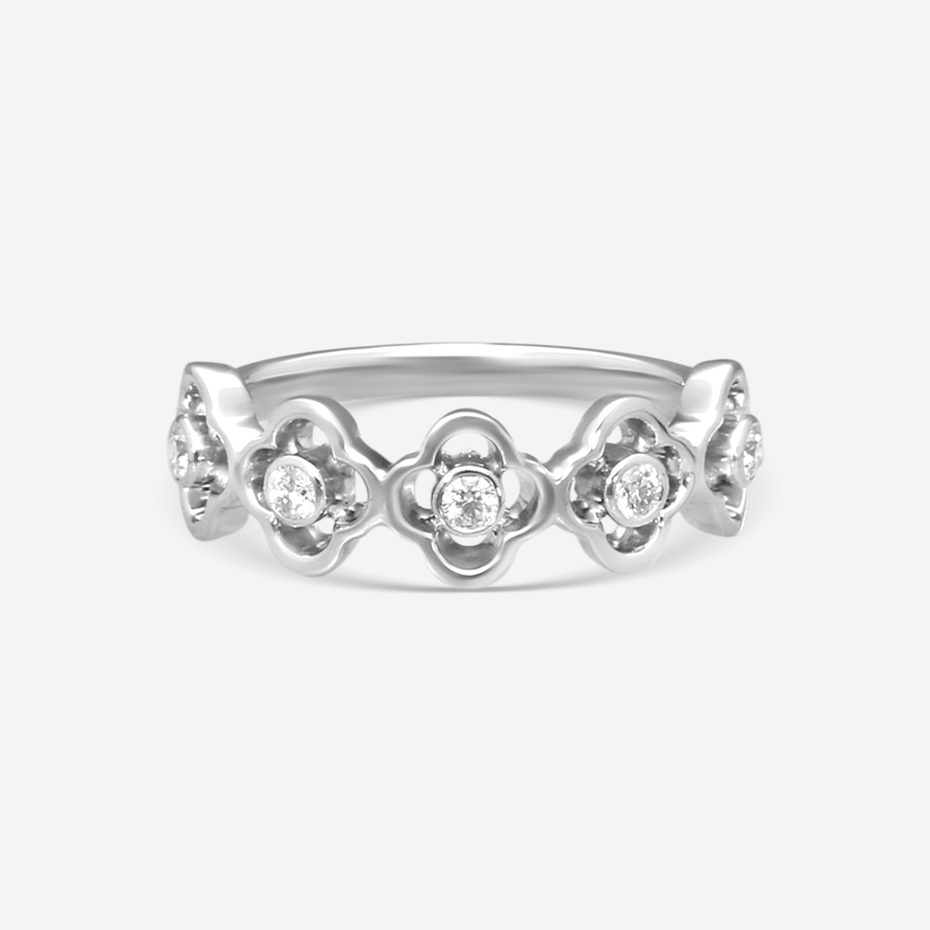 Hearts On Fire Signature 18K White Gold Diamond Ring Sz. 6.5 HBASIGPB00158W-C