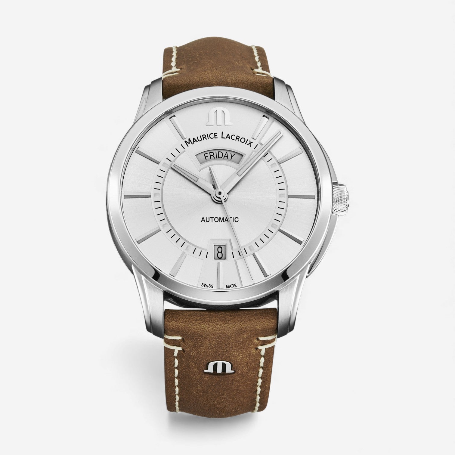 Maurice Lacroix Pontos Day Date Stainless Steel Automatic Men's Watch PT6358-SS001-130-2