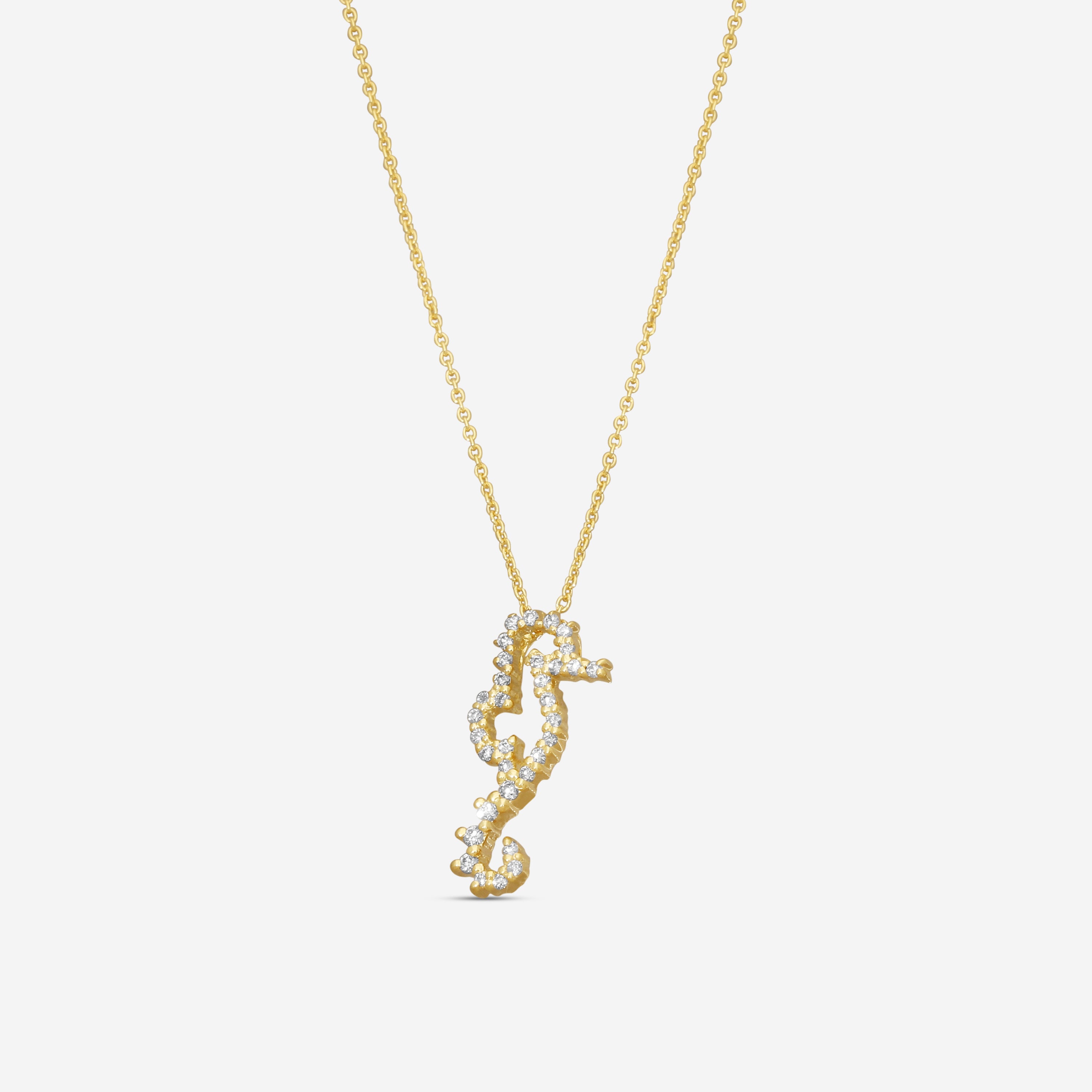 Roberto Coin 18K Yellow Gold Diamond Seahorse Pendant Necklace 001275AYCHX0 — view 2