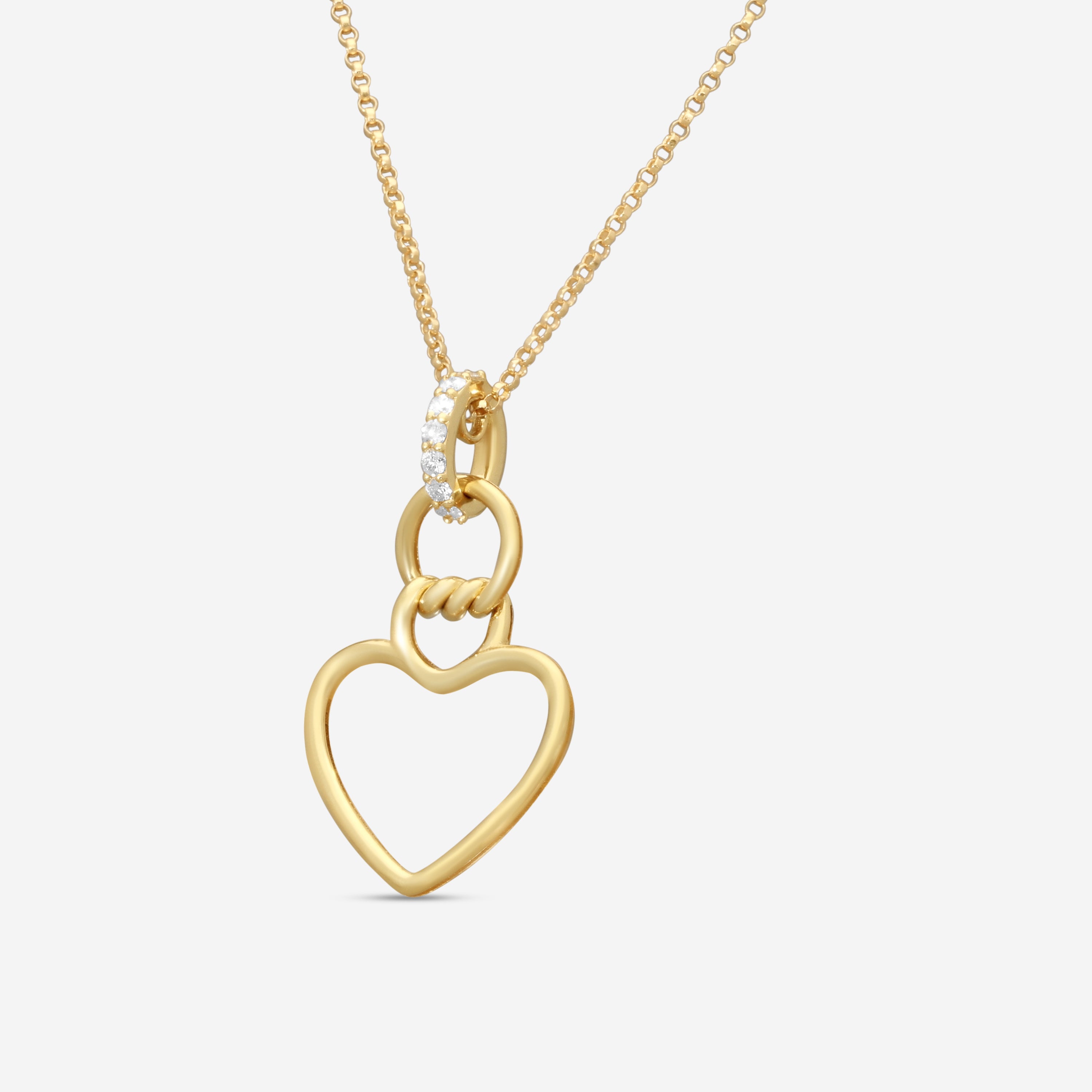Roberto Coin 18K Yellow Gold Diamond Small Heart Pendant Necklace 7773504AYCHX — view 2
