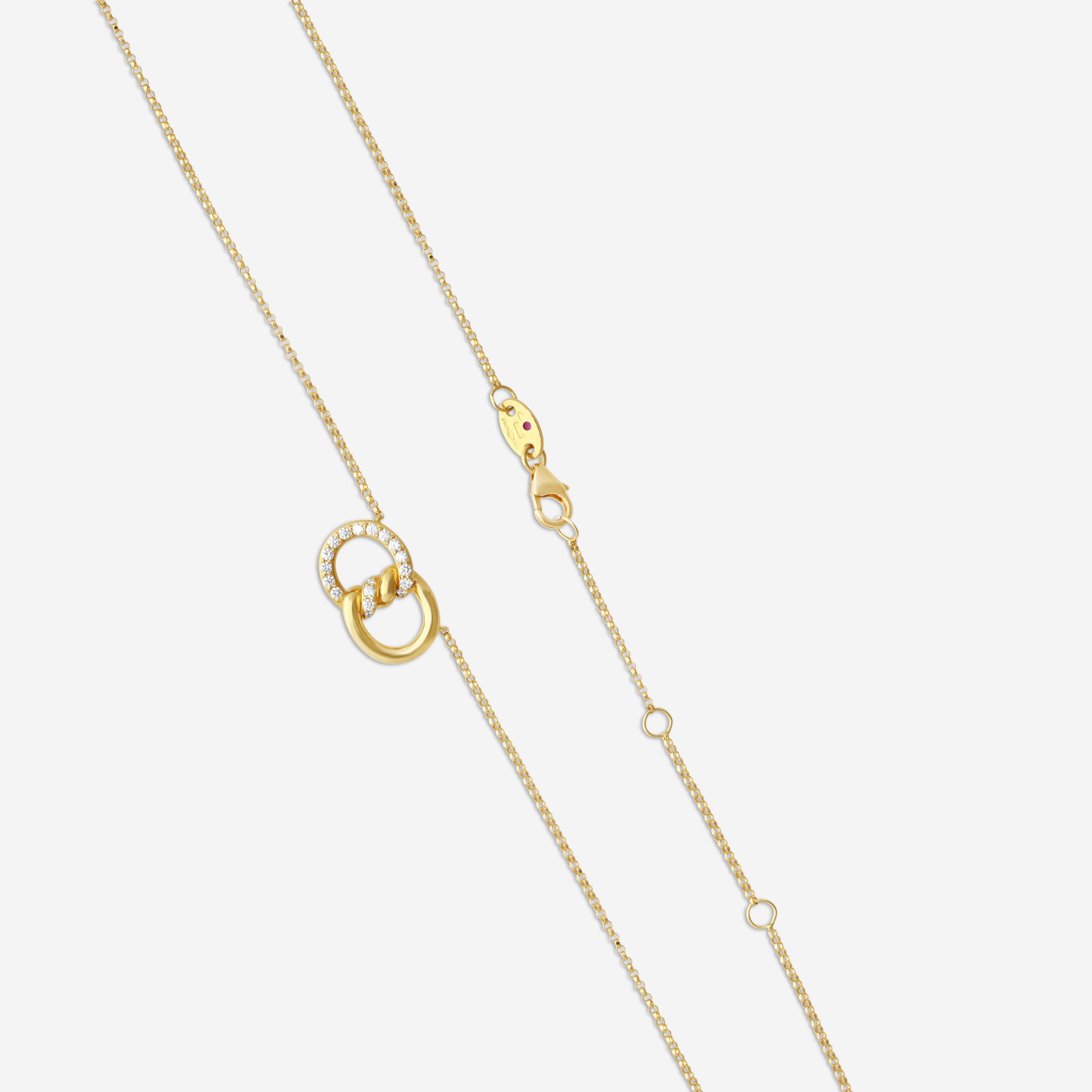 Roberto Coin 18K Yellow Gold Diamond Pendant Necklace 7773242AYCHX — view 3