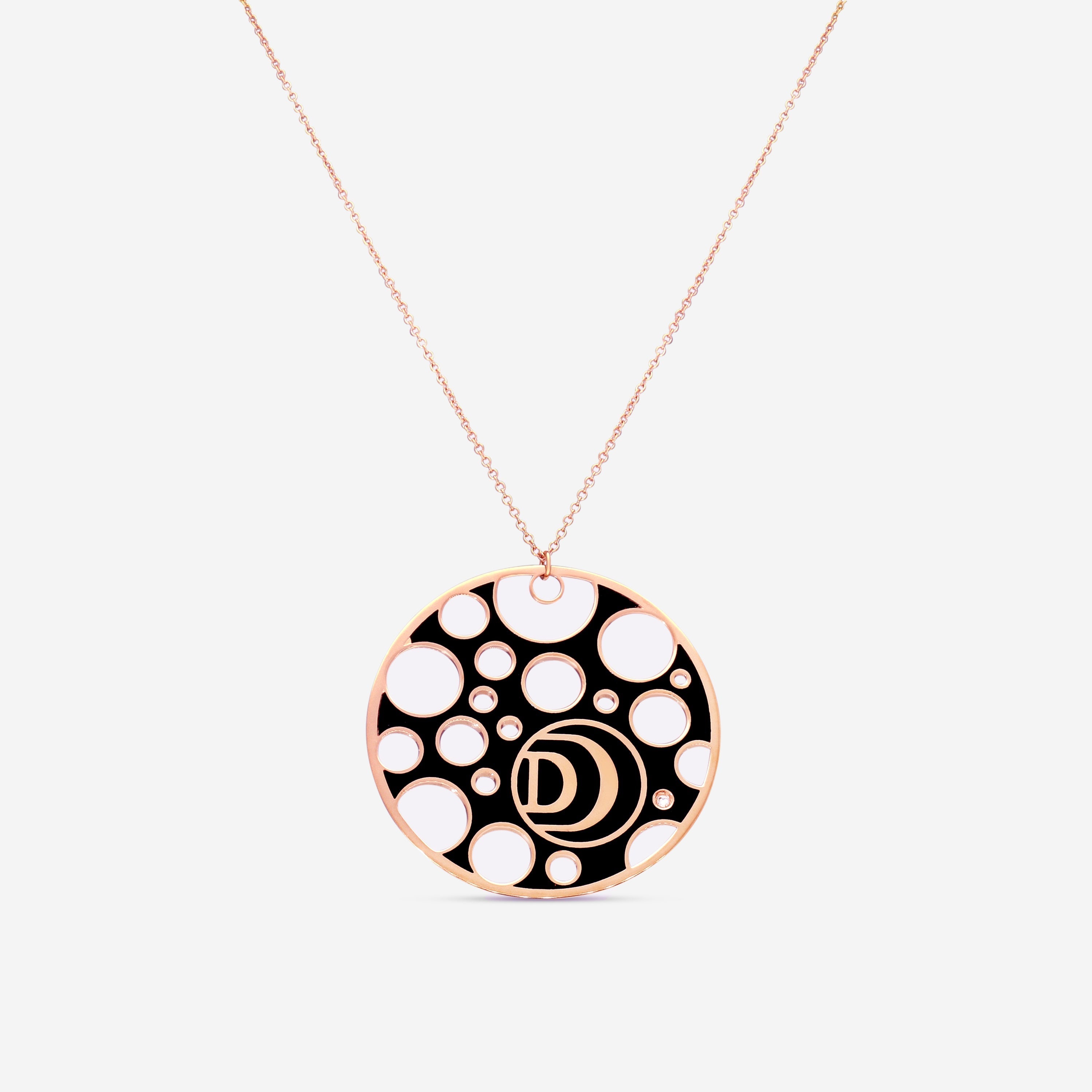 Damiani Damianissima 18K Rose Gold & Ceramic Diamond Pendant Long Necklace 20058576 — view 3