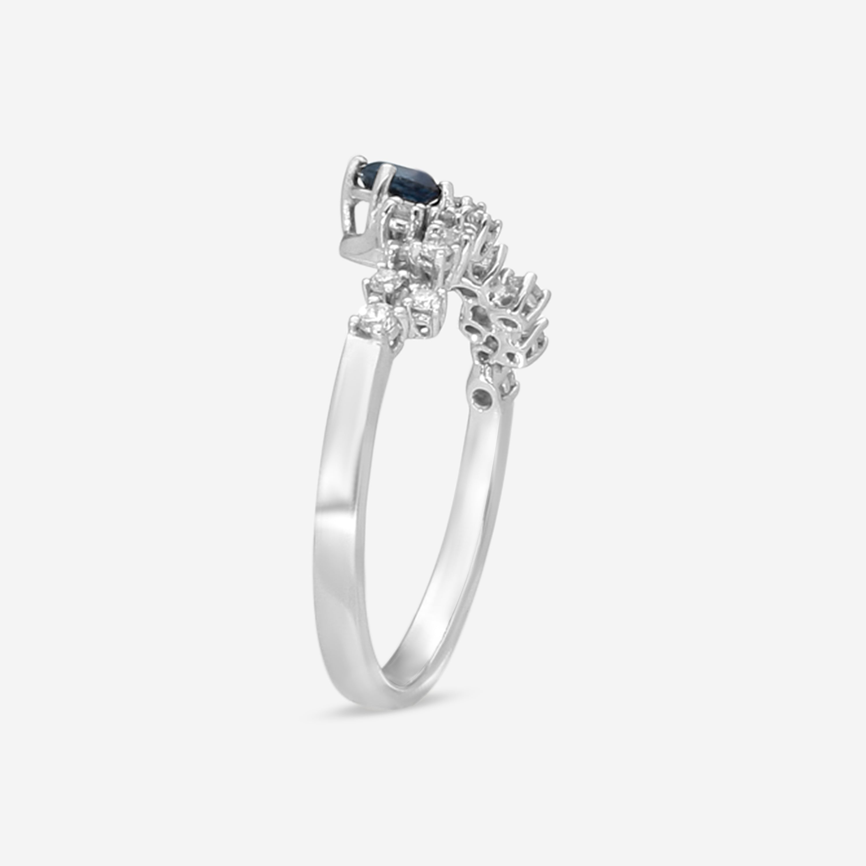 Damiani 18K White Gold Diamond & Sapphire Ring Sz. 6.25 20075429 — view 2