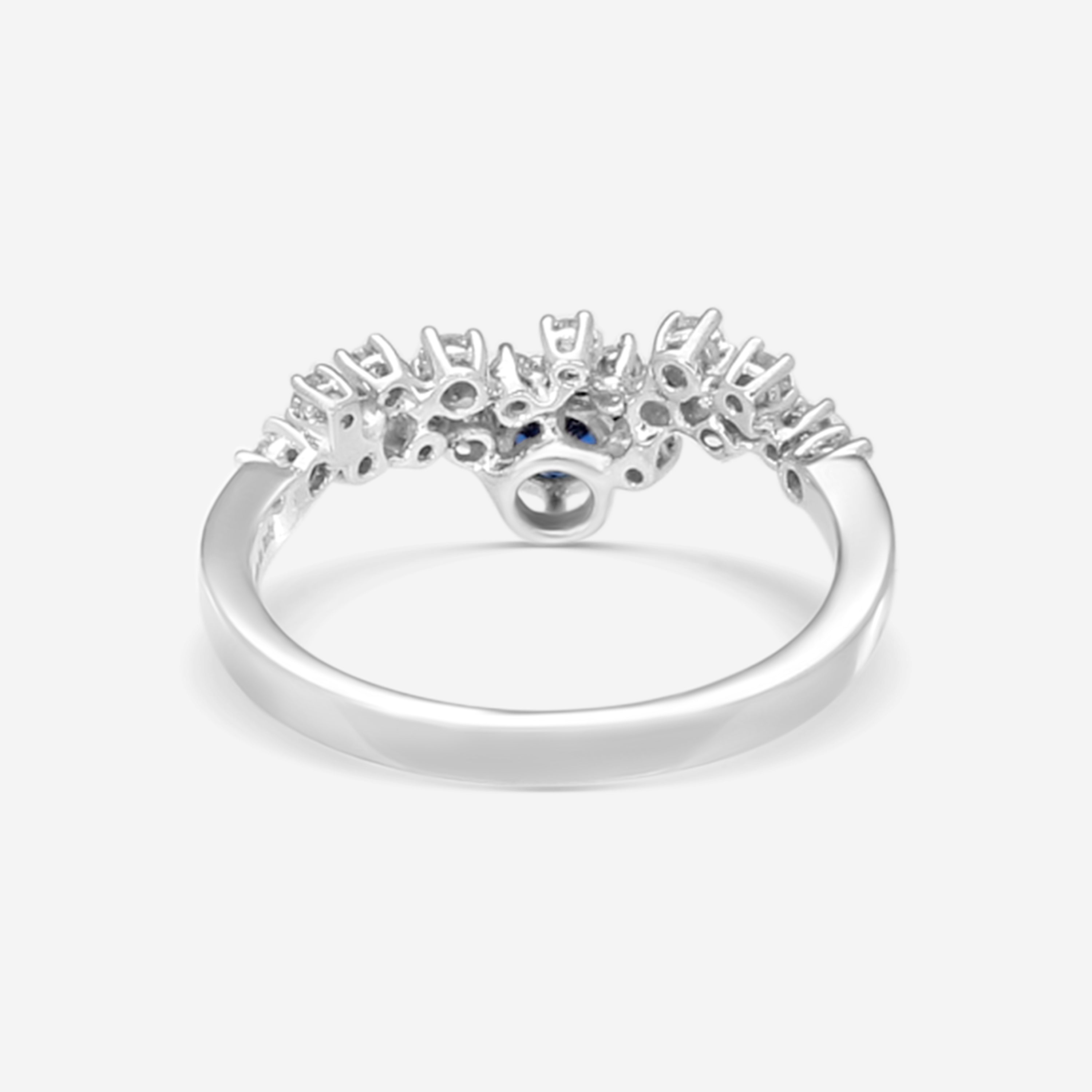 Damiani 18K White Gold Diamond & Sapphire Ring Sz. 6.25 20075429 — view 3