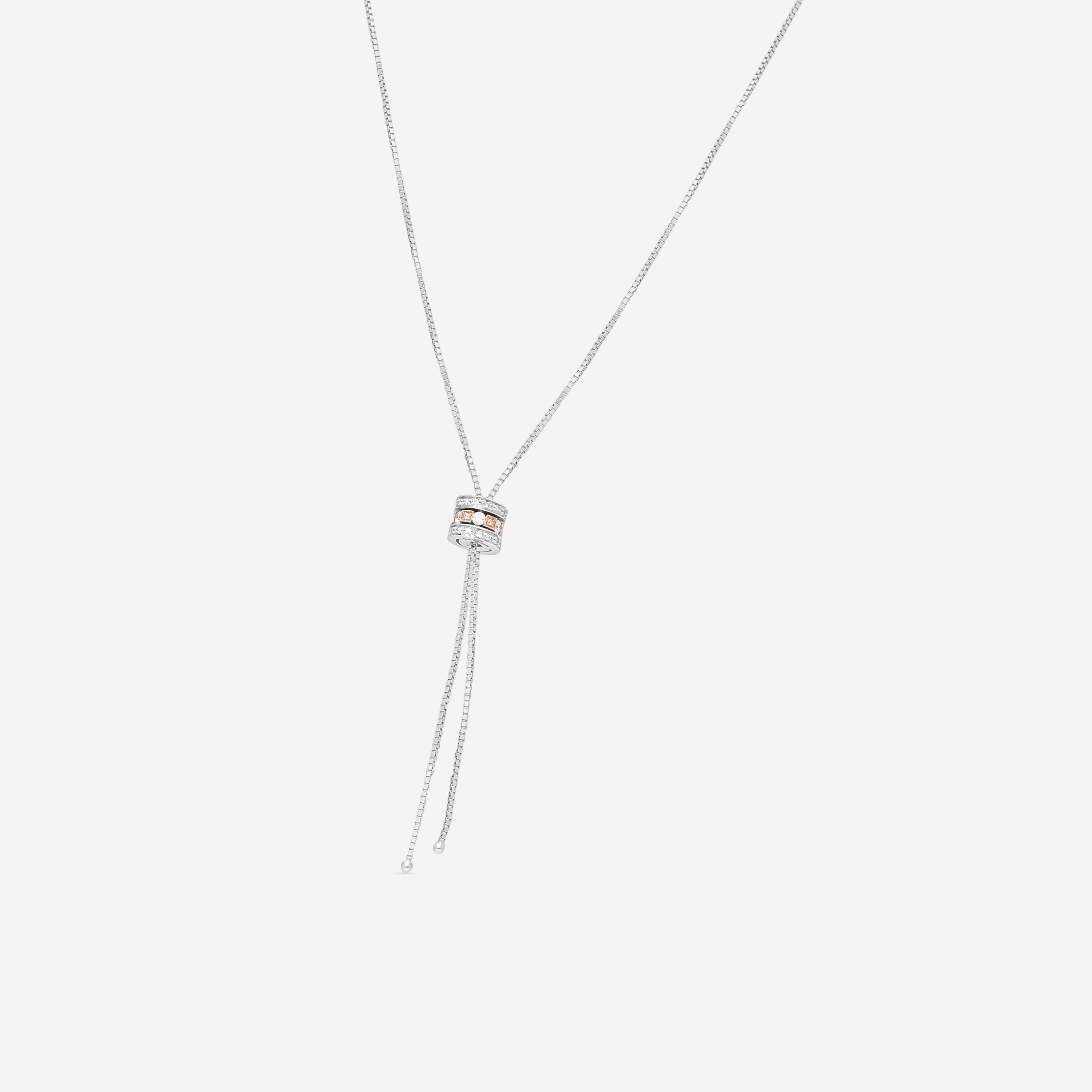 Damiani 18K White Gold & 18K Rose Gold Diamond Necklace 20031610 — view 2
