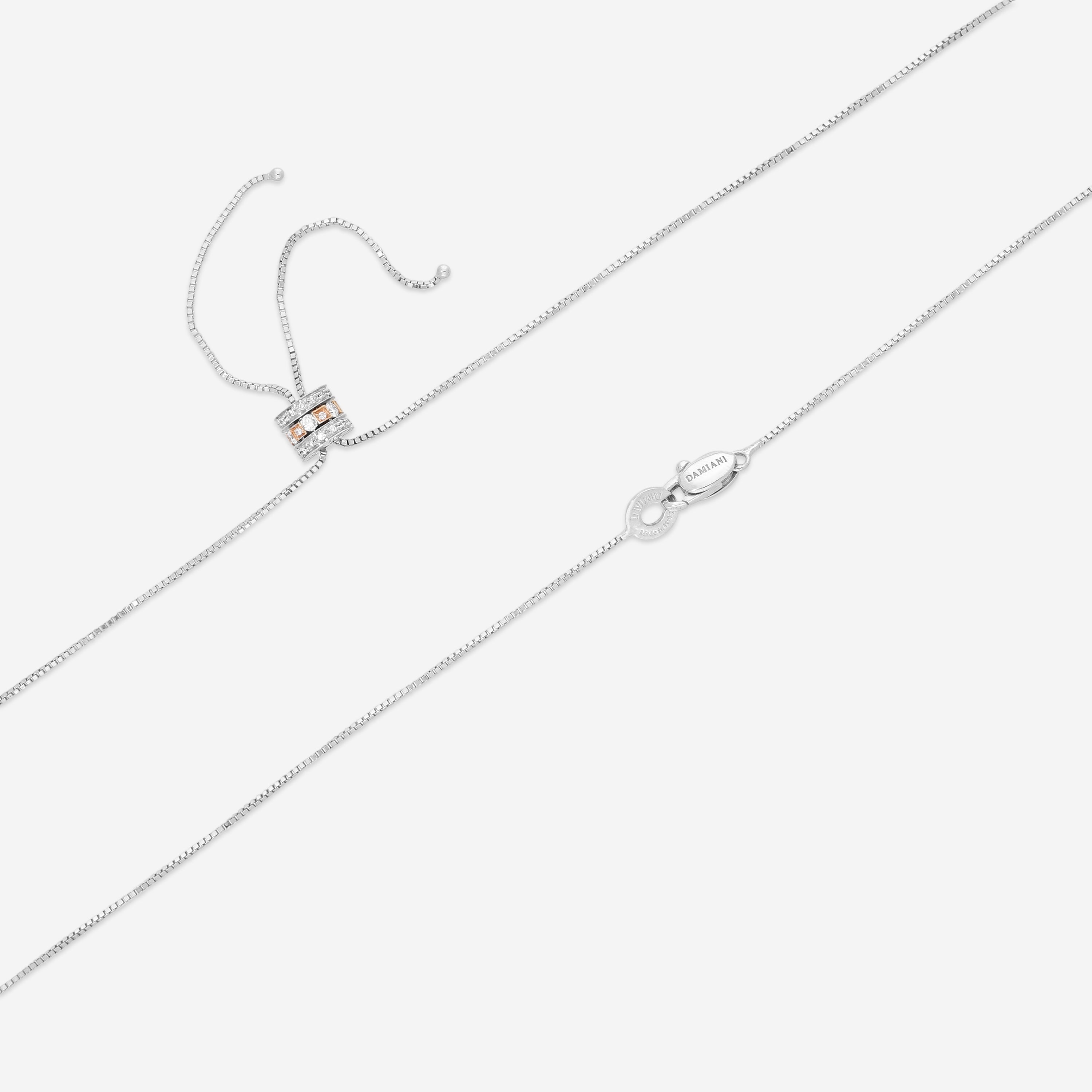 Damiani 18K White Gold & 18K Rose Gold Diamond Necklace 20031610 — view 3