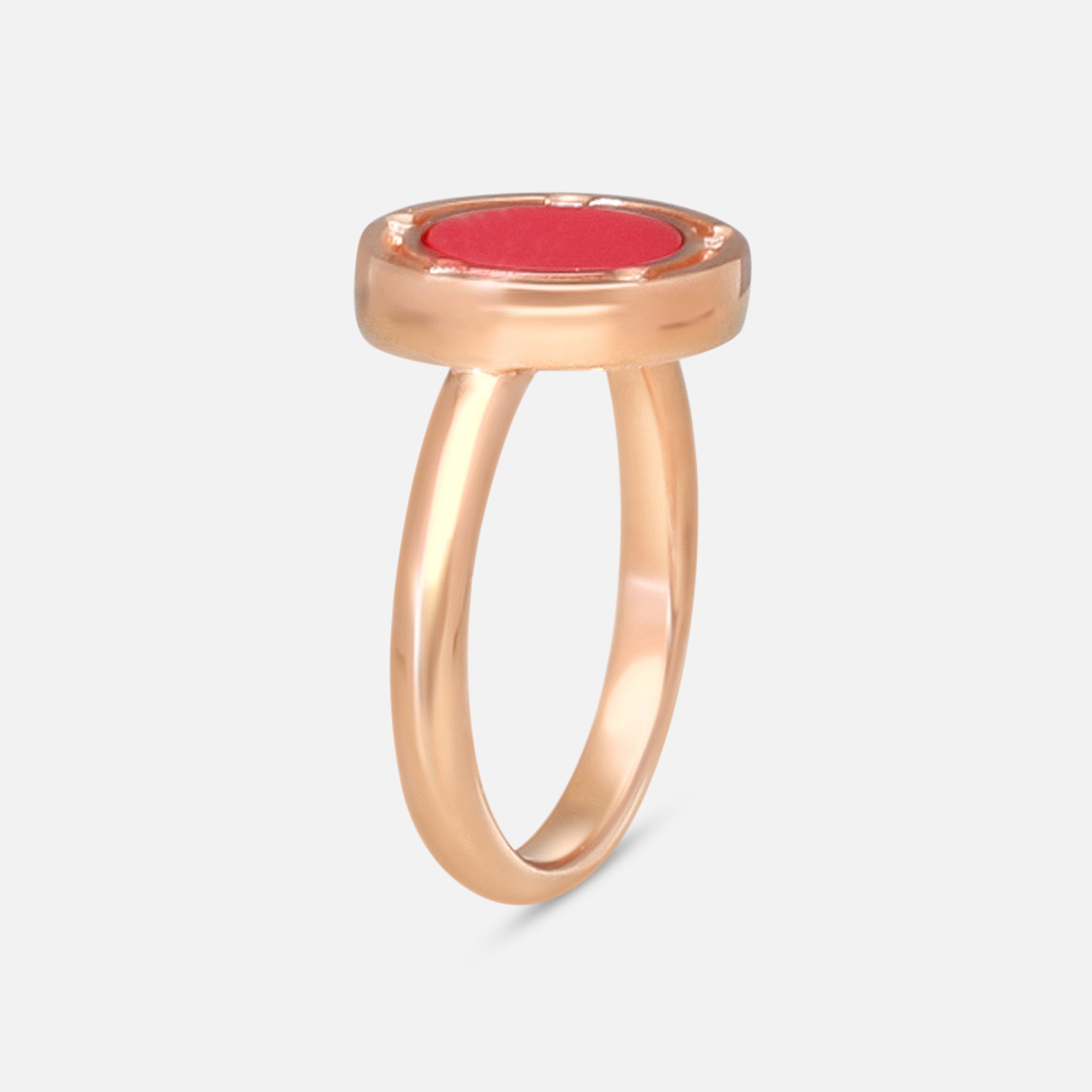 Damiani D. Side 18K Rose Gold Diamond & Carnelian Statement Band Ring Sz. 6.25 20086727 — view 2
