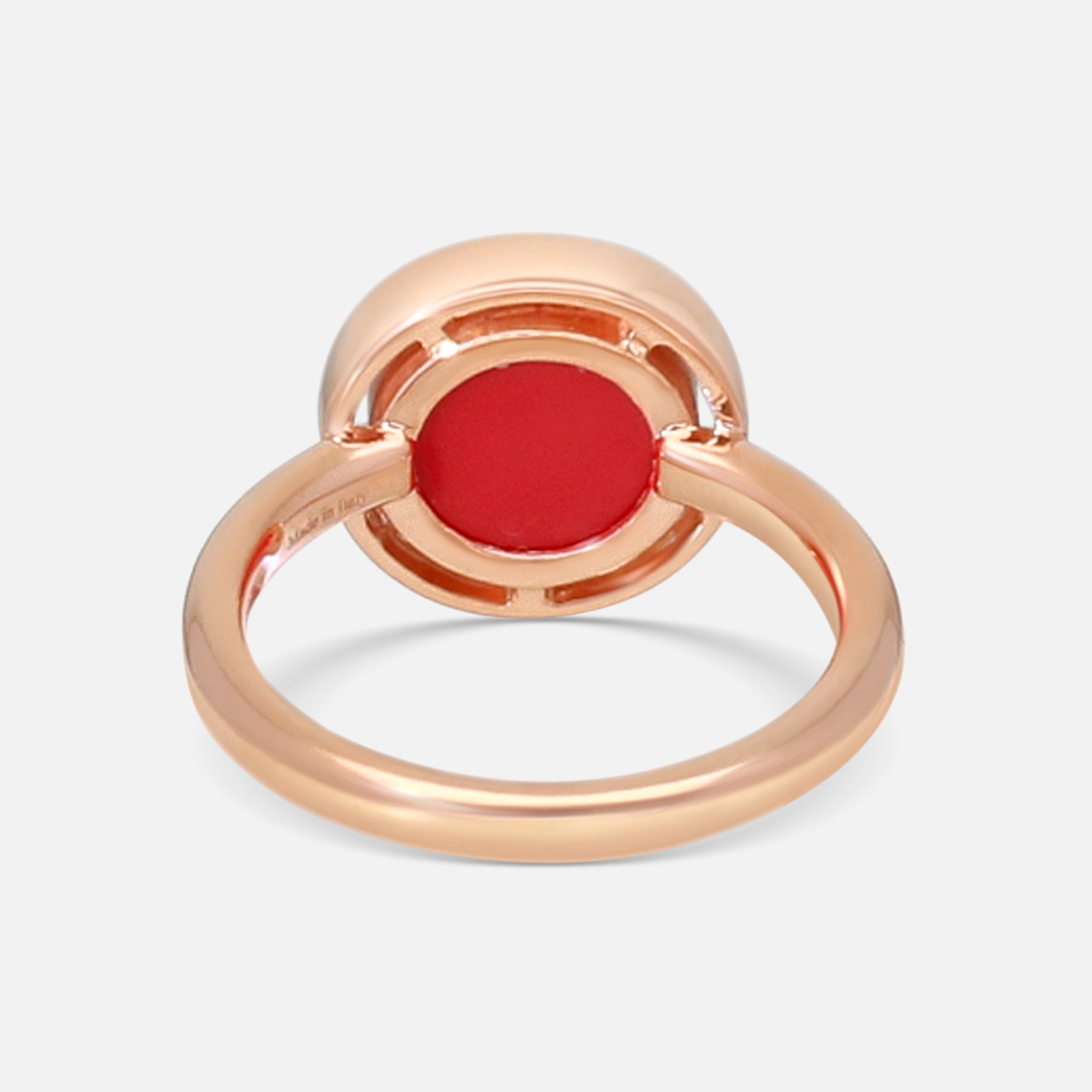 Damiani D. Side 18K Rose Gold Diamond & Carnelian Statement Band Ring Sz. 6.25 20086727 — view 3
