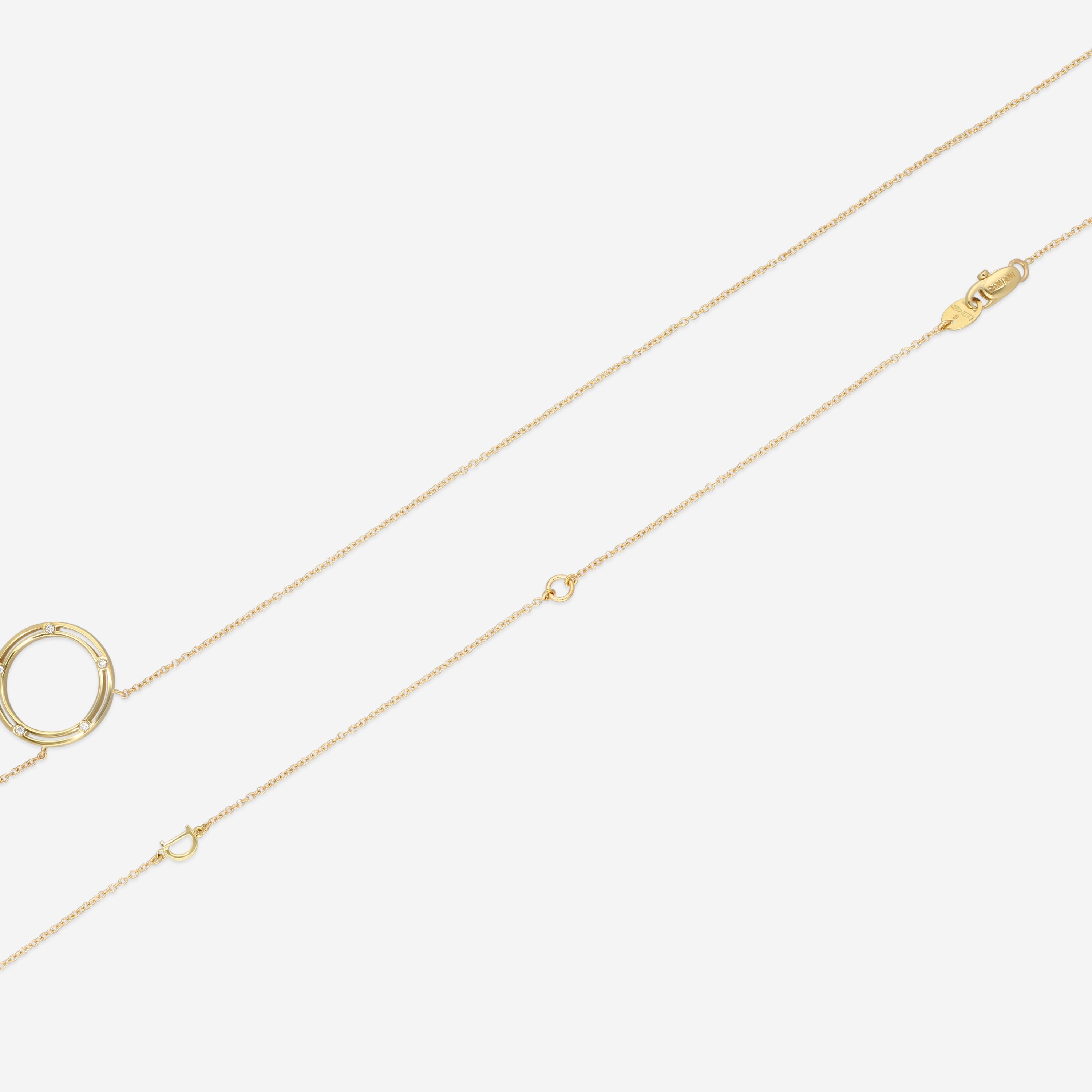 Damiani D. Side 18K Yellow Gold Diamond Rope Necklace 20087269 — view 3