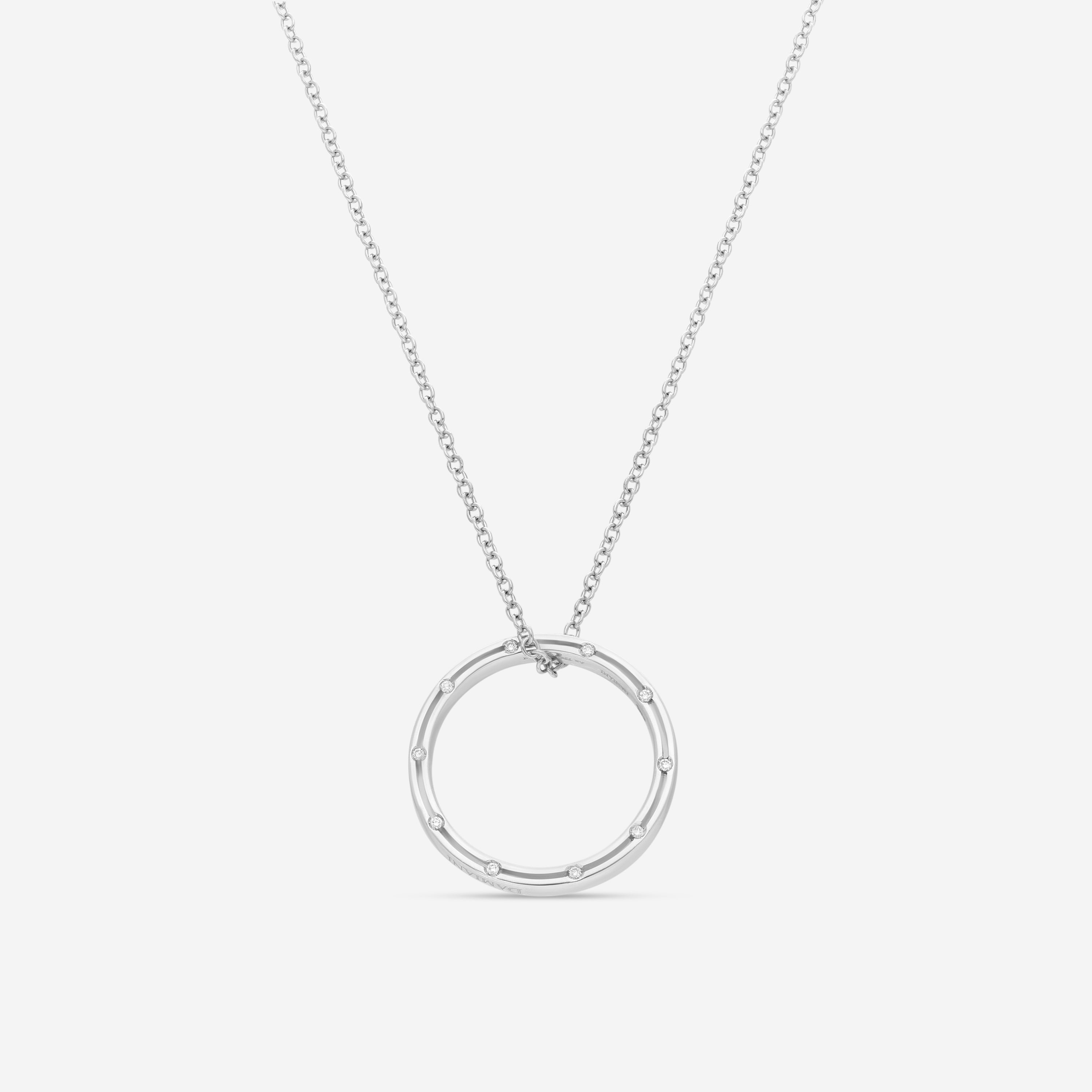 Damiani D. Side 18K Whıte Gold Diamond Pendant Necklace 20012010 — view 1