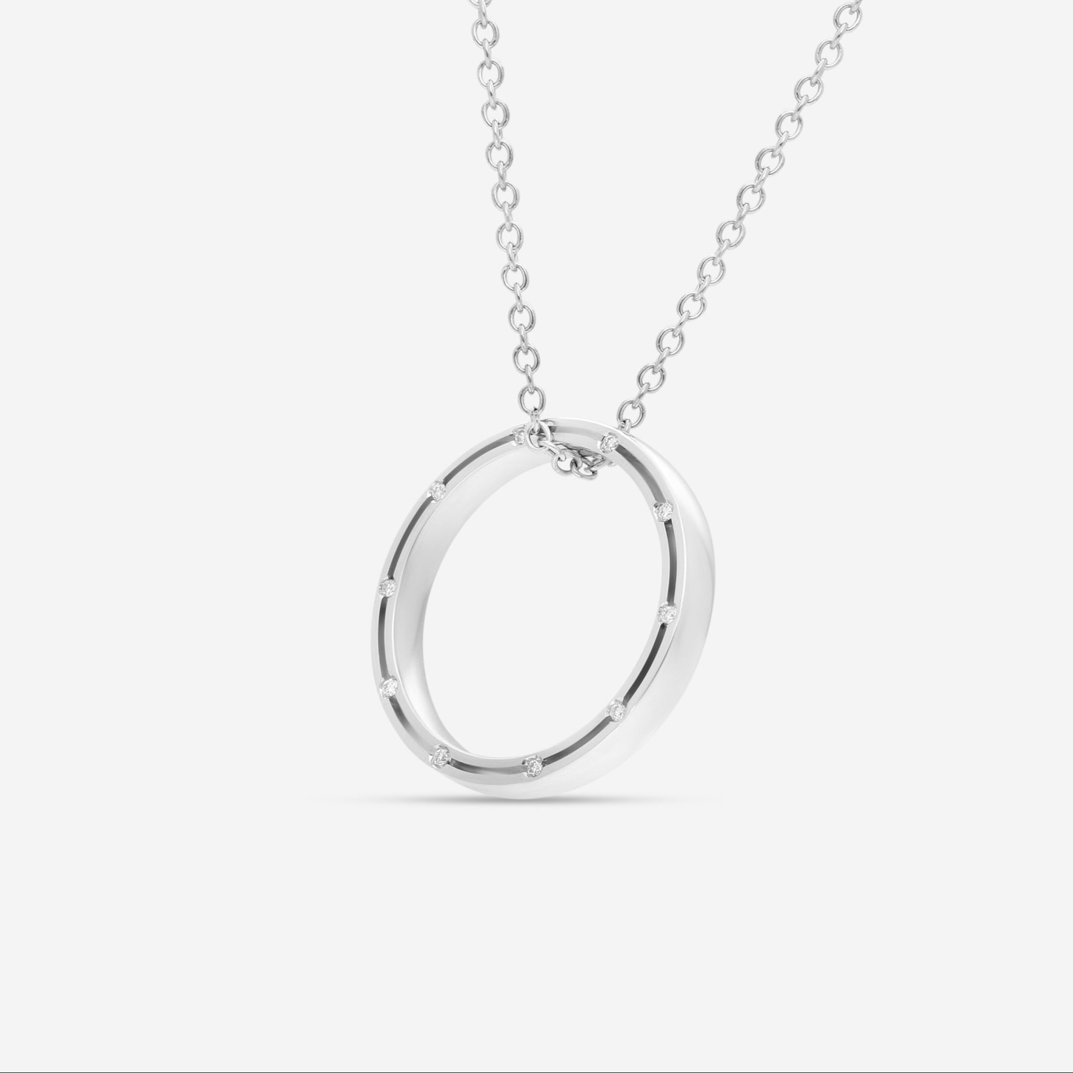 Damiani D. Side 18K Whıte Gold Diamond Pendant Necklace 20012010 — view 2