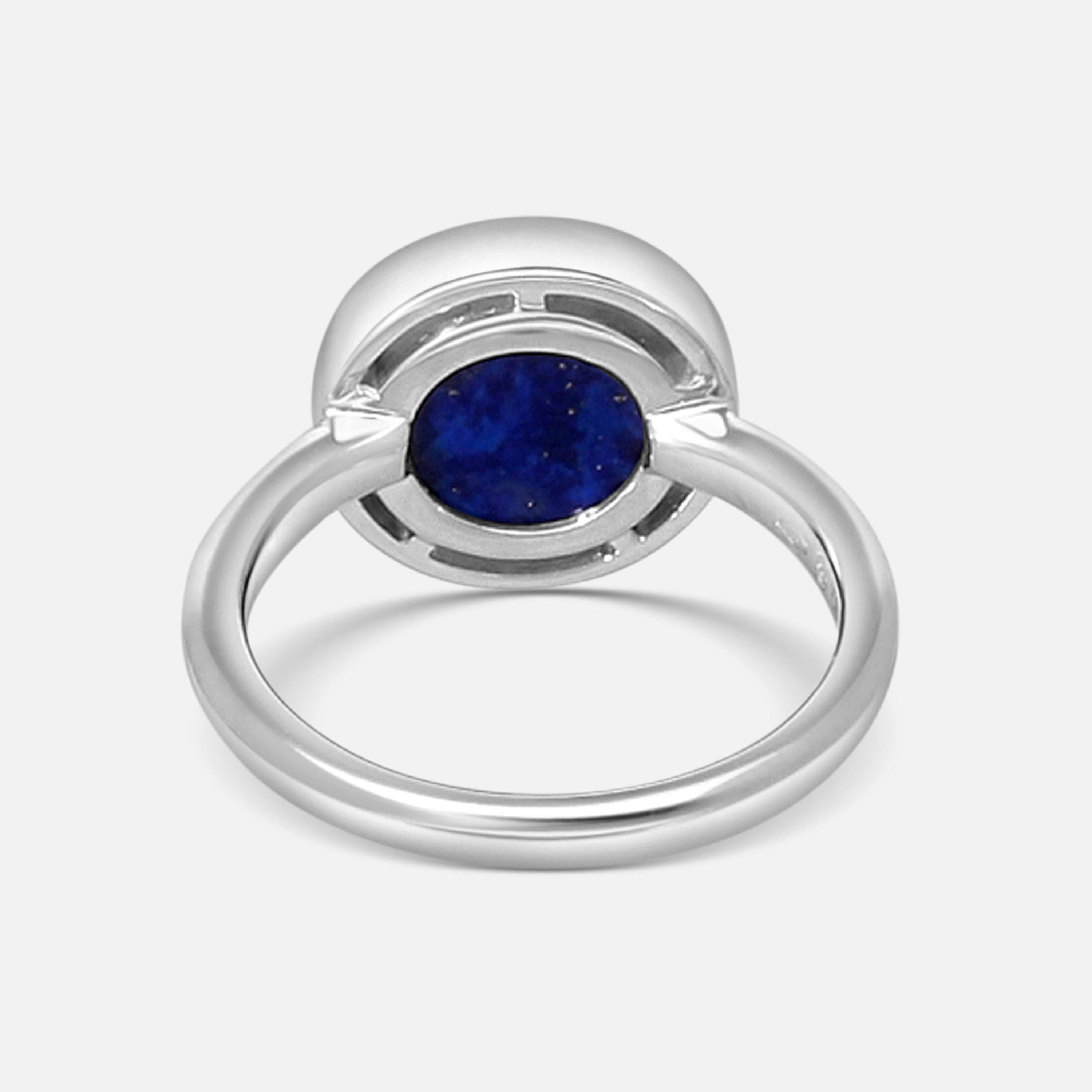 Damiani D. Side 18K Whıte Gold Diamond & Lapis Statement Band Ring Sz. 6.25 20084413 — view 3