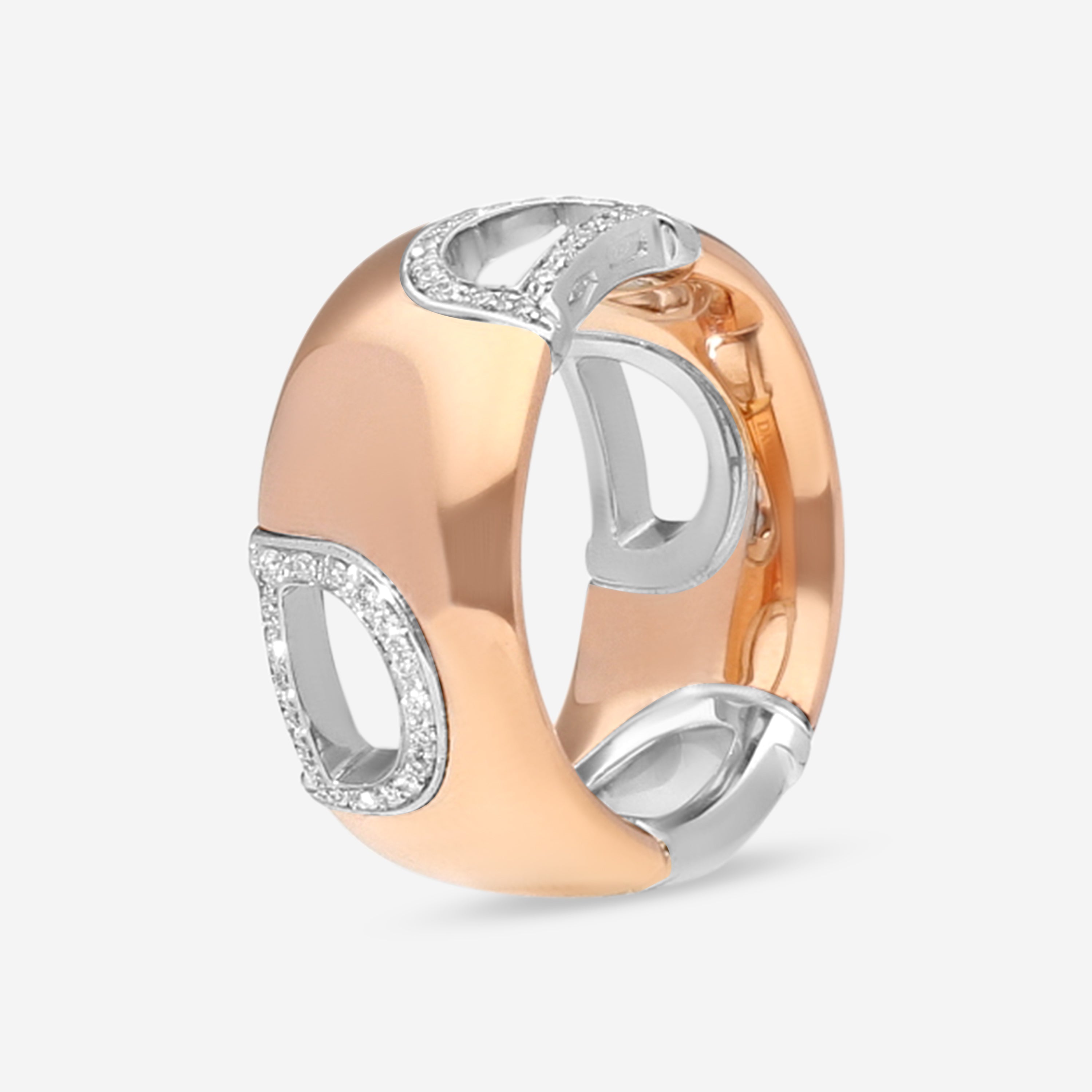 Damiani D. Icon 18K Rose & White Gold Diamond Band Ring Sz. 5.25 20049328 — view 2