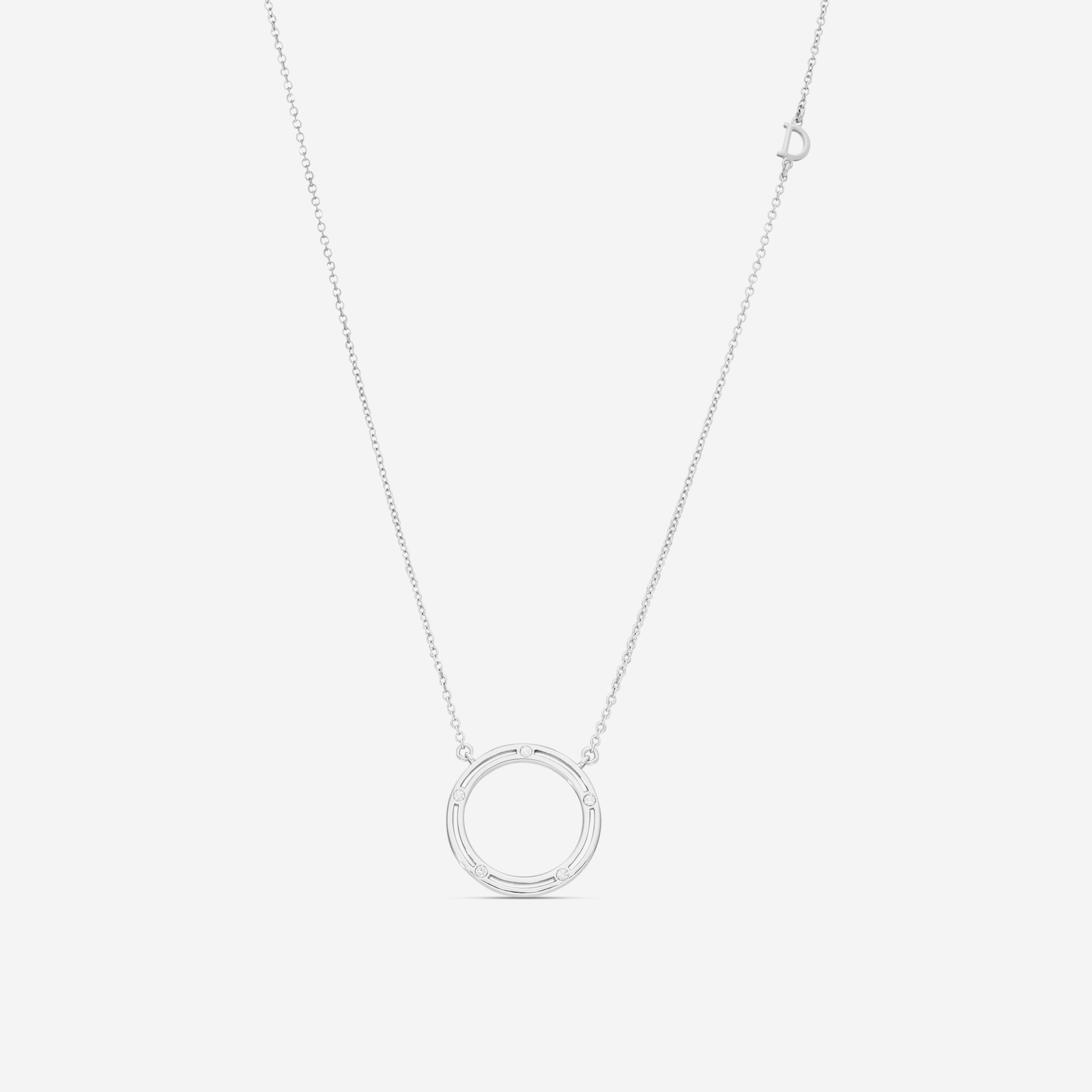 Damiani D. Side 18K Whıte Gold Diamond Rope Necklace 20087273