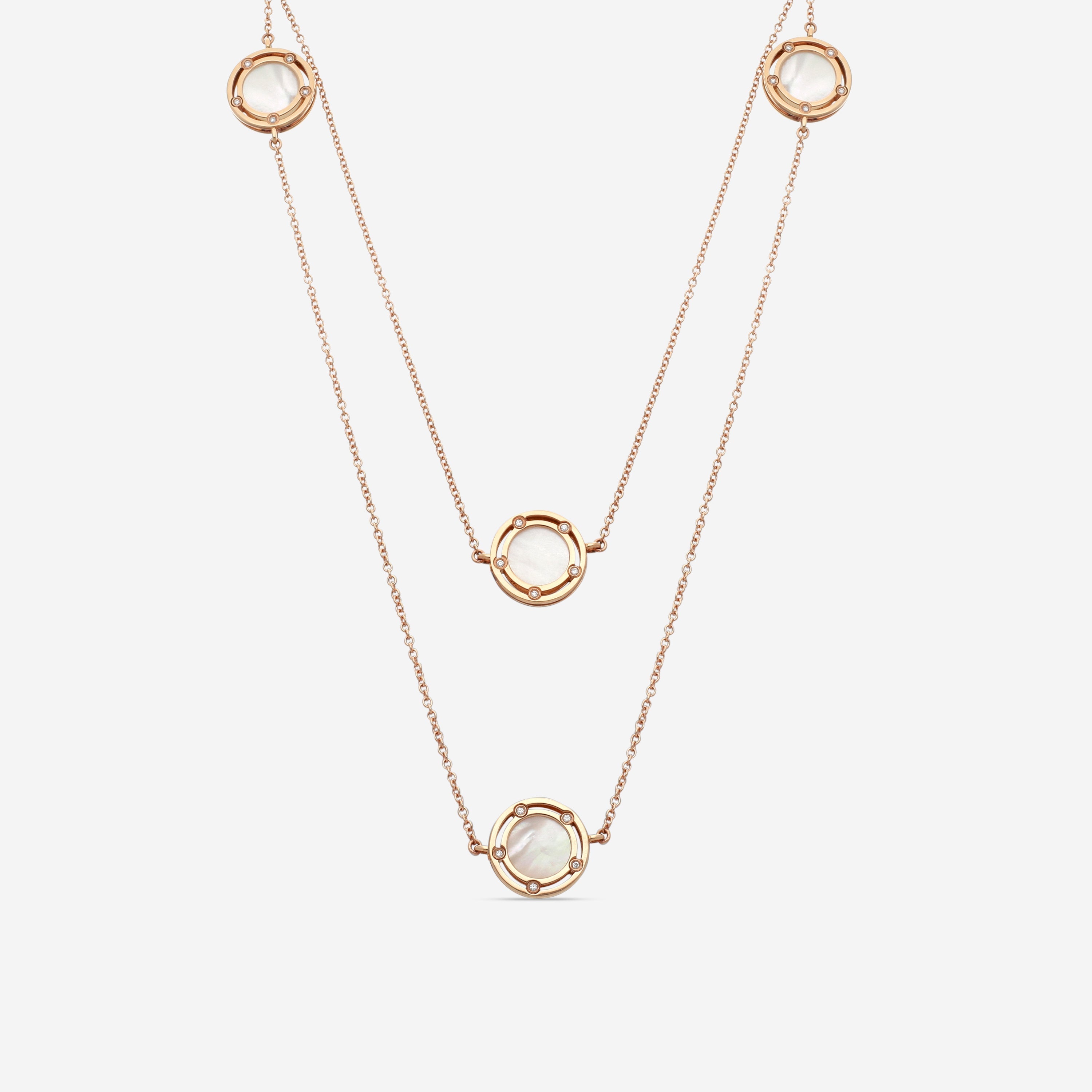 Damiani D. Side 18K Rose Gold Diamond Station Necklace 20083263