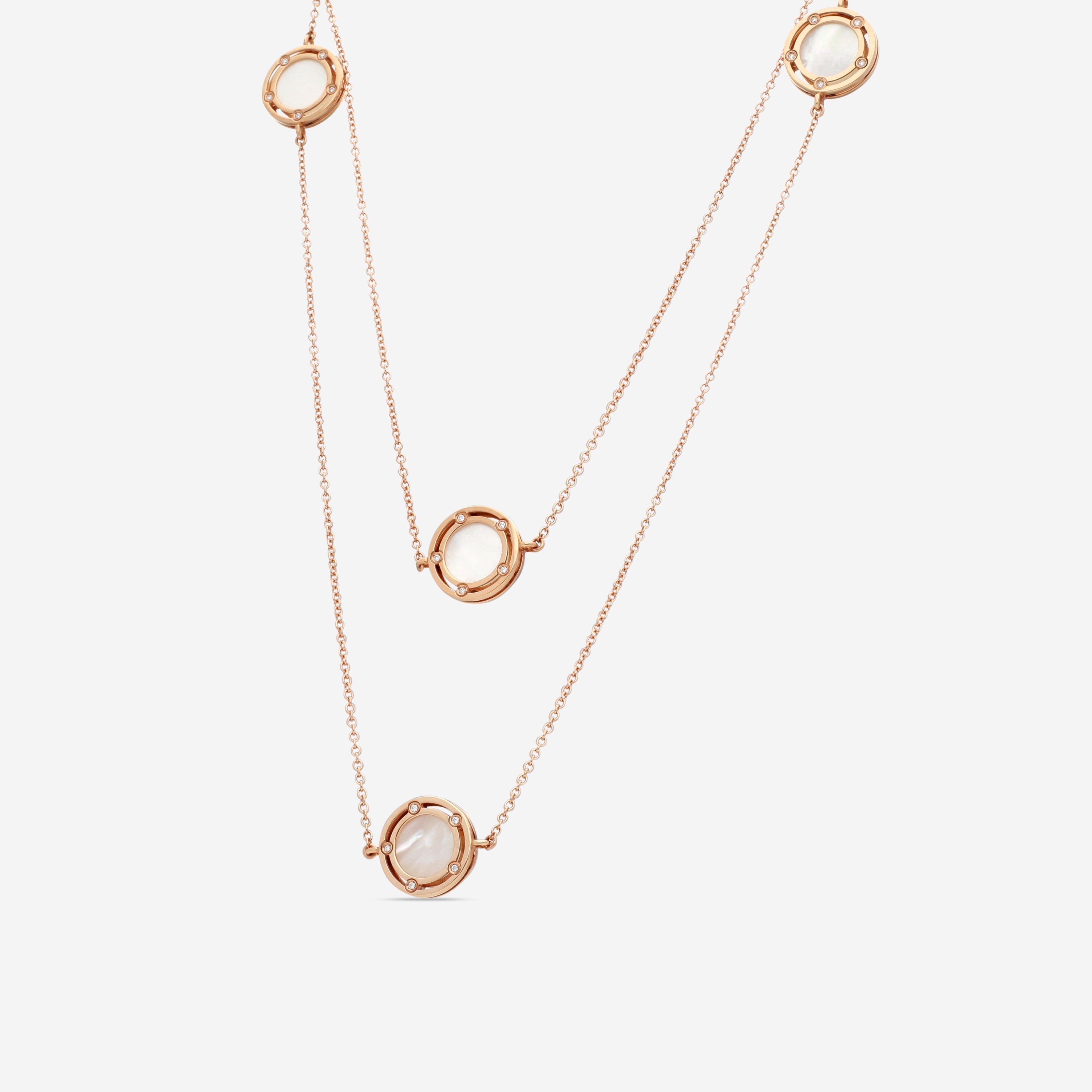 Damiani D. Side 18K Rose Gold Diamond Station Necklace 20083263 — view 2