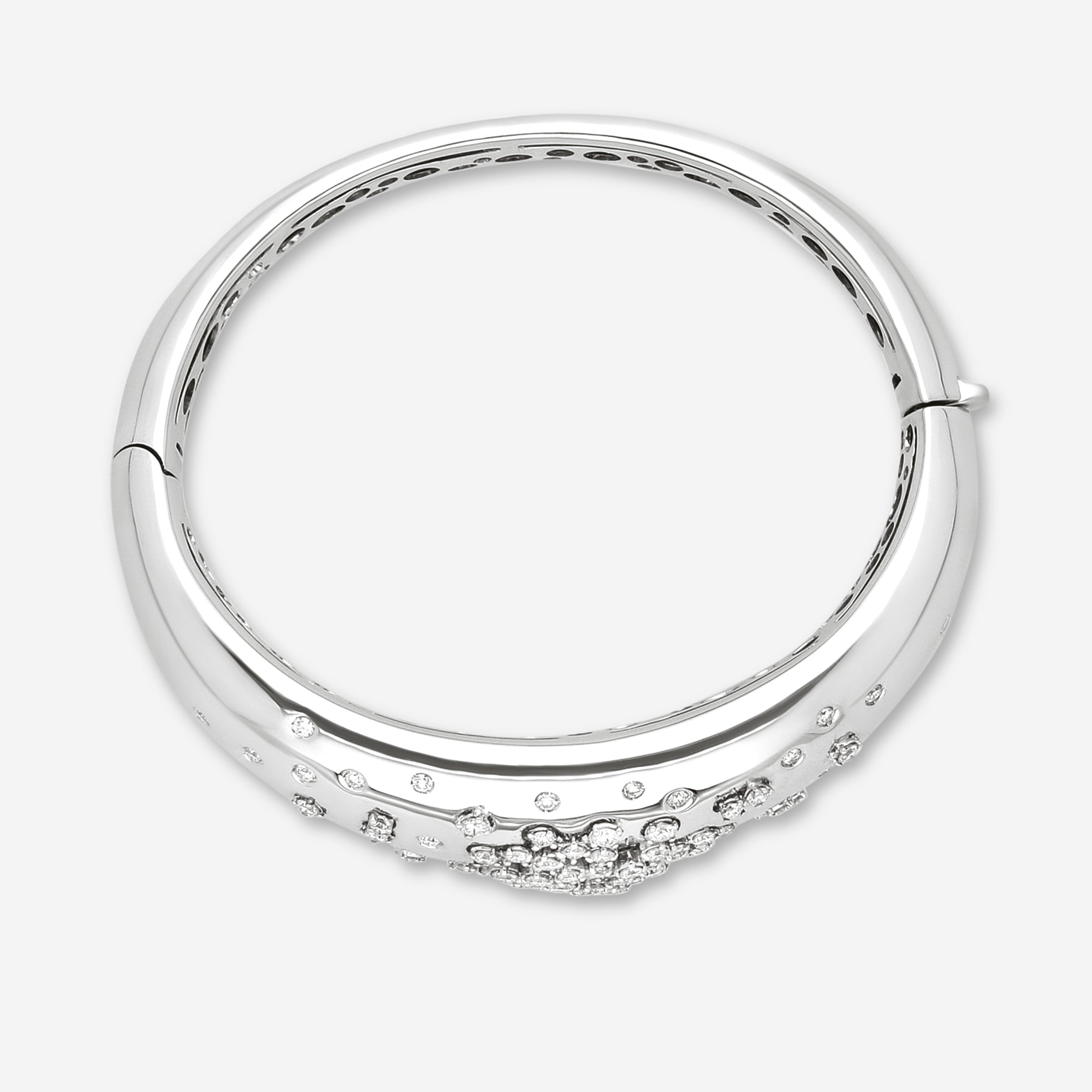 Damiani 18K White Gold Diamond Bangle Bracelet 20039153 — view 2