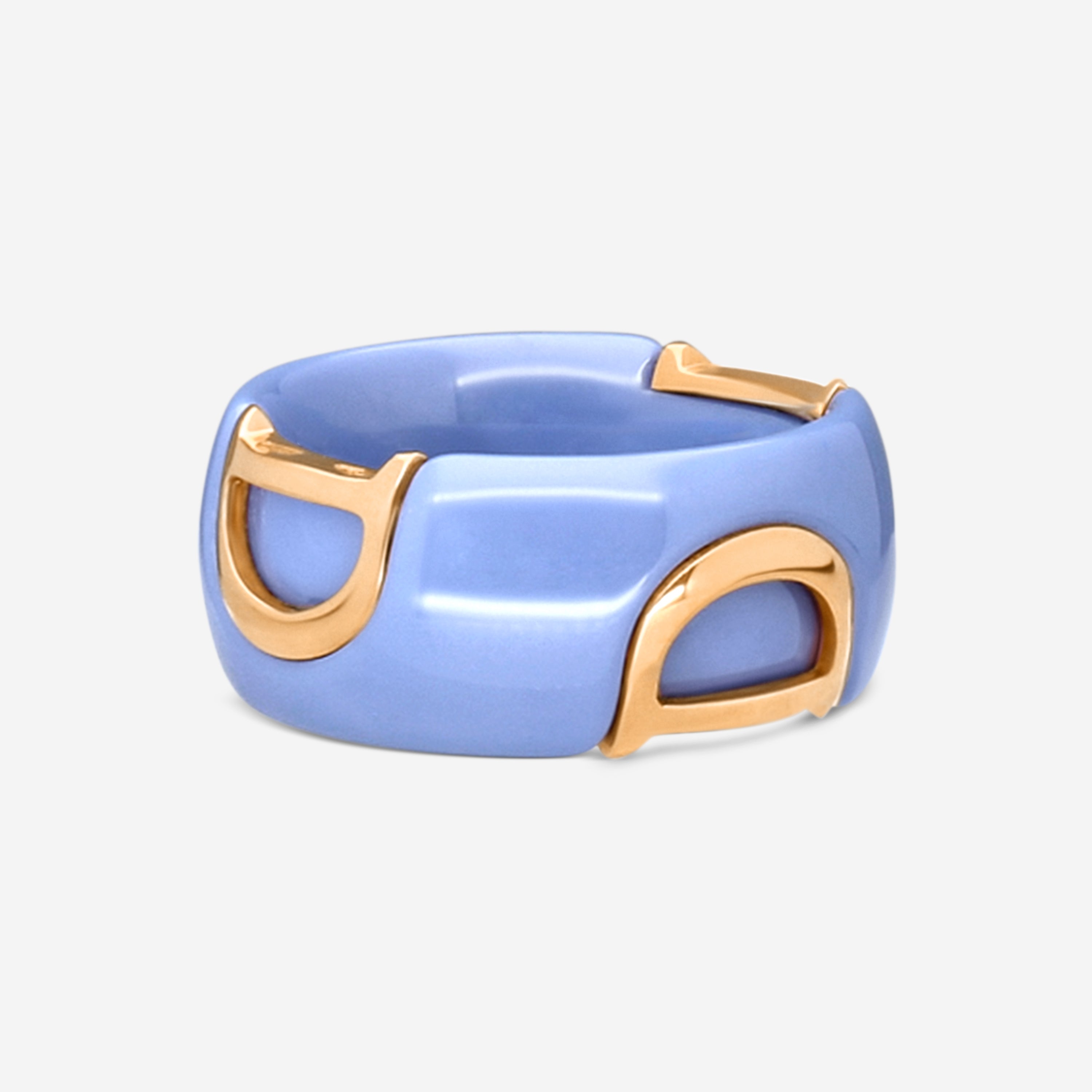 Damiani D. Icon Blue Ceramic & 18K Rose Gold Diamond Band Ring 150565-71 — view 2