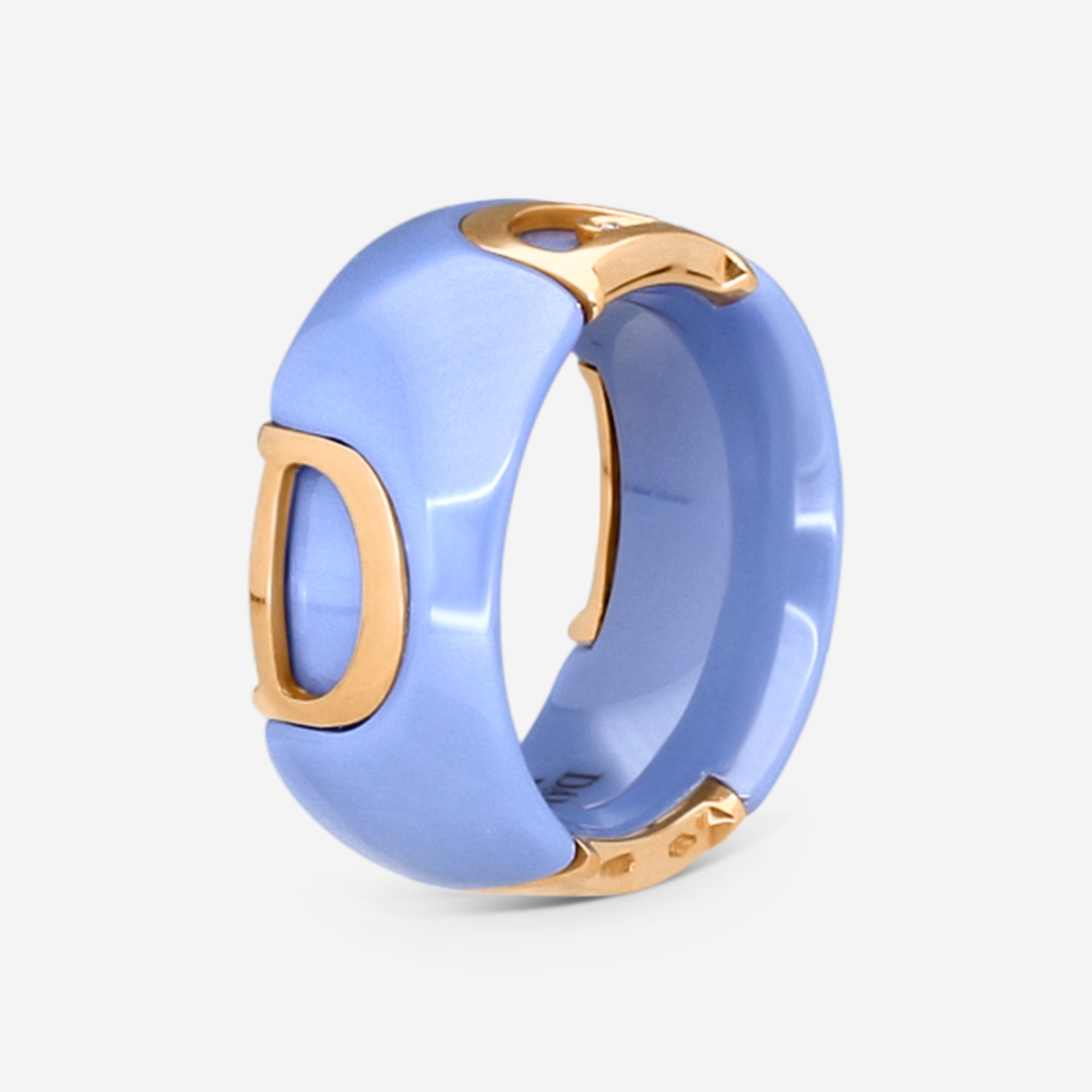 Damiani D. Icon Blue Ceramic & 18K Rose Gold Diamond Band Ring 150565-71 — view 3