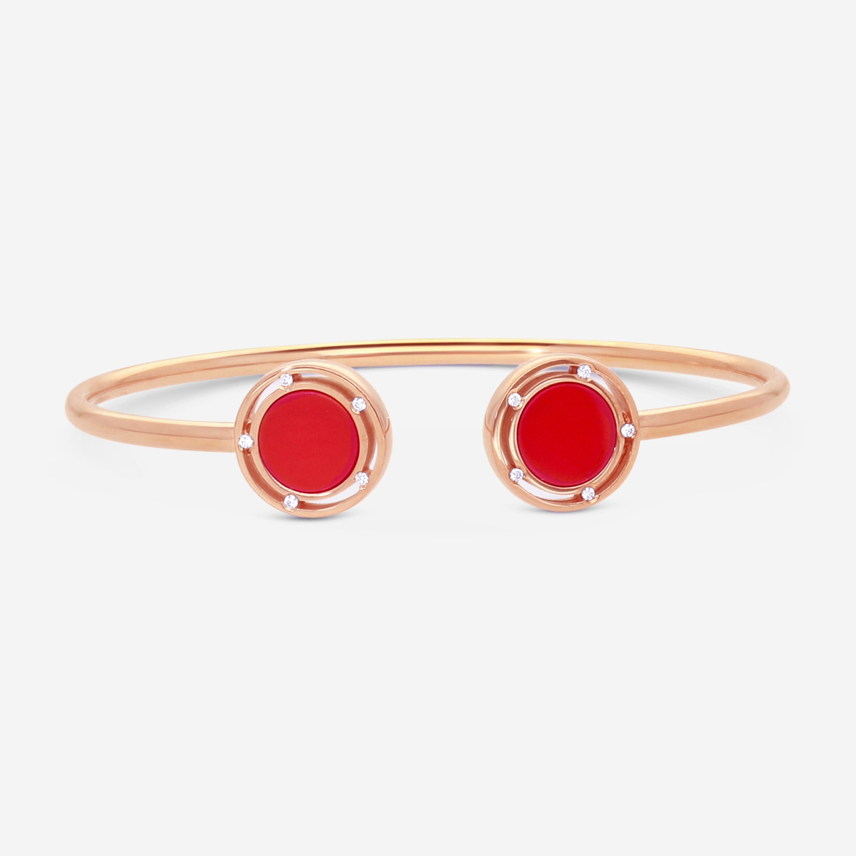 Damiani D. Side 18K Rose Gold Carnelian & Diamond Cuff Bracelet 20086731