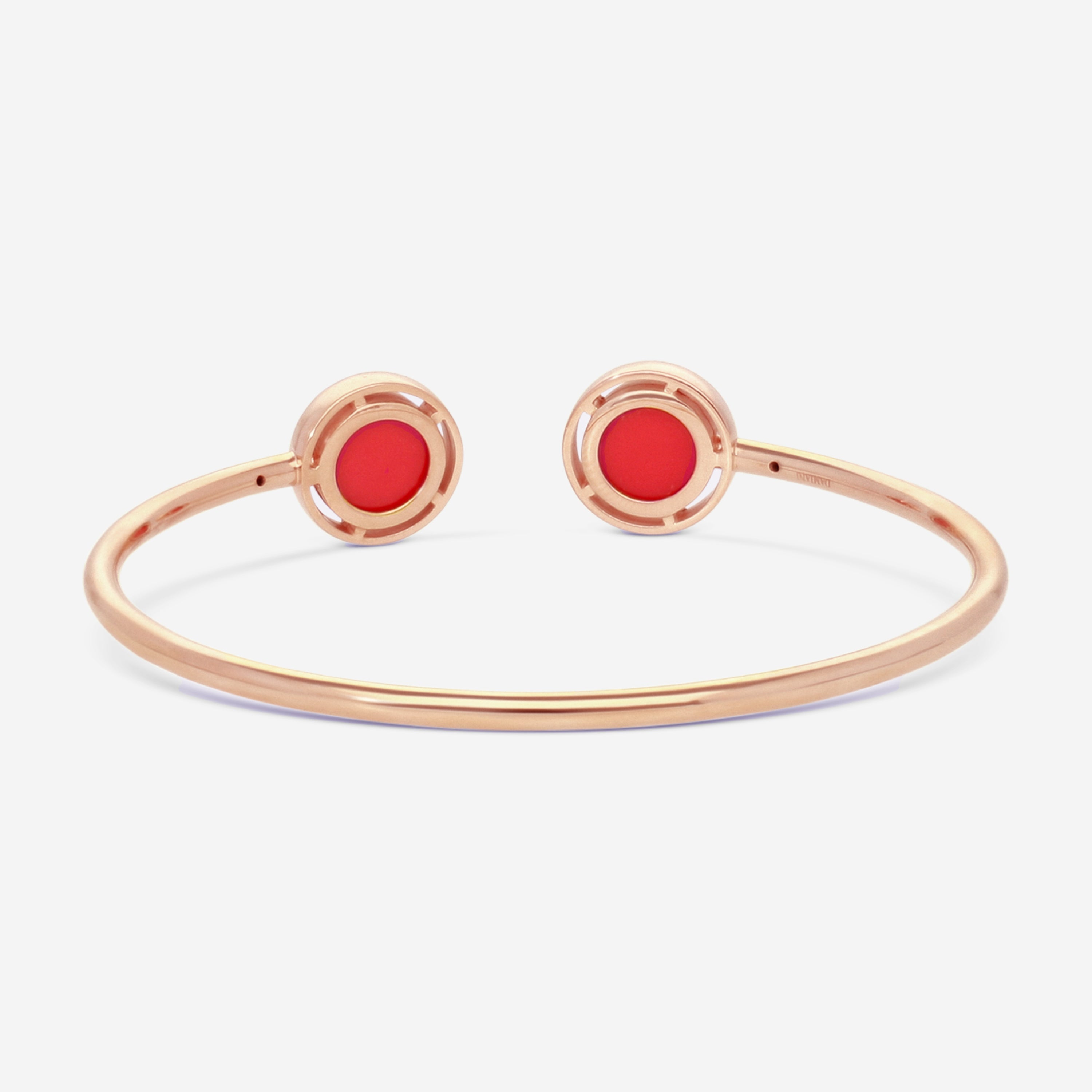 Damiani D. Side 18K Rose Gold Carnelian & Diamond Cuff Bracelet 20086731 — view 3