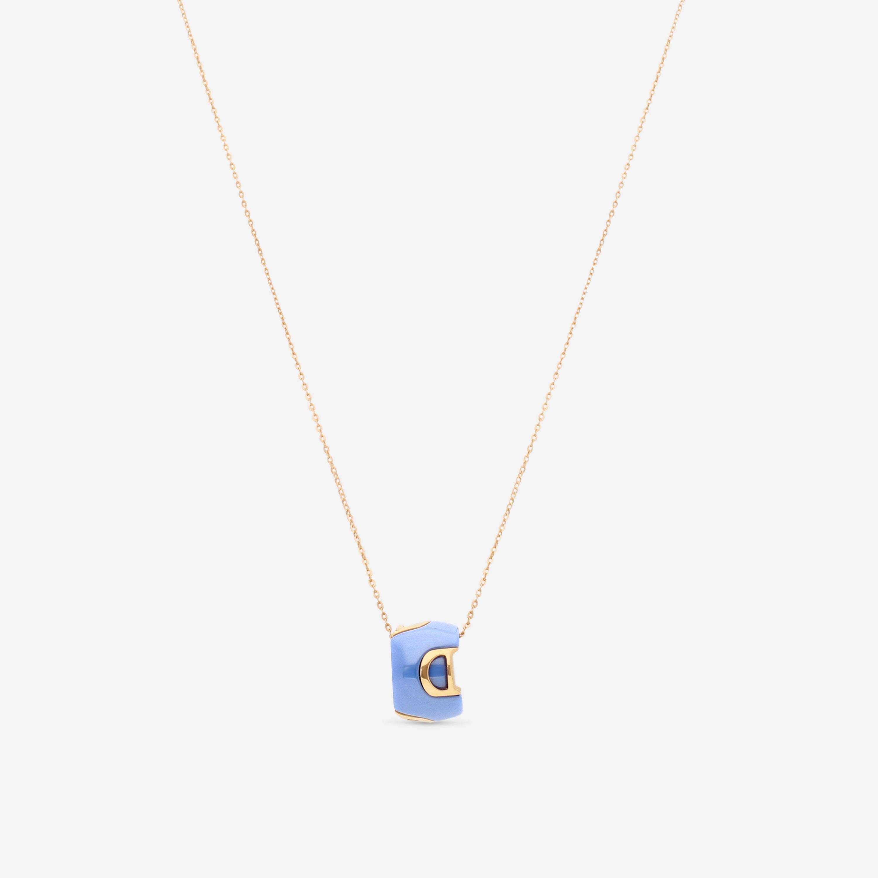 Damiani D. Icon 18K Rose Gold & Blue Ceramic Diamond Pendant Necklace 20078890
