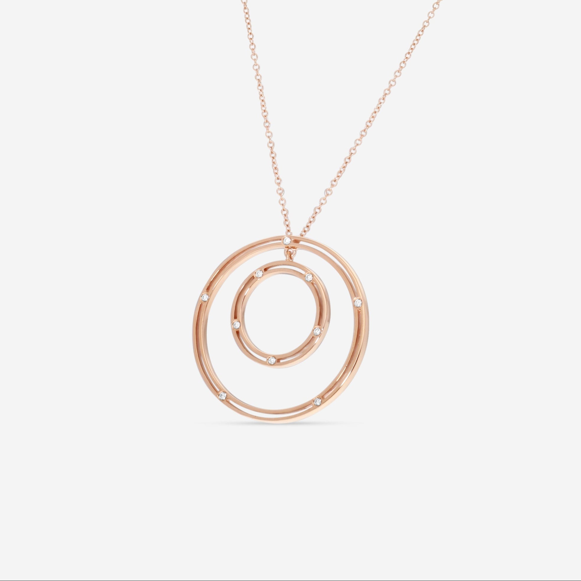 Damiani D. Side 18K Rose Gold Diamond Pendant Necklace 20086880 — view 2
