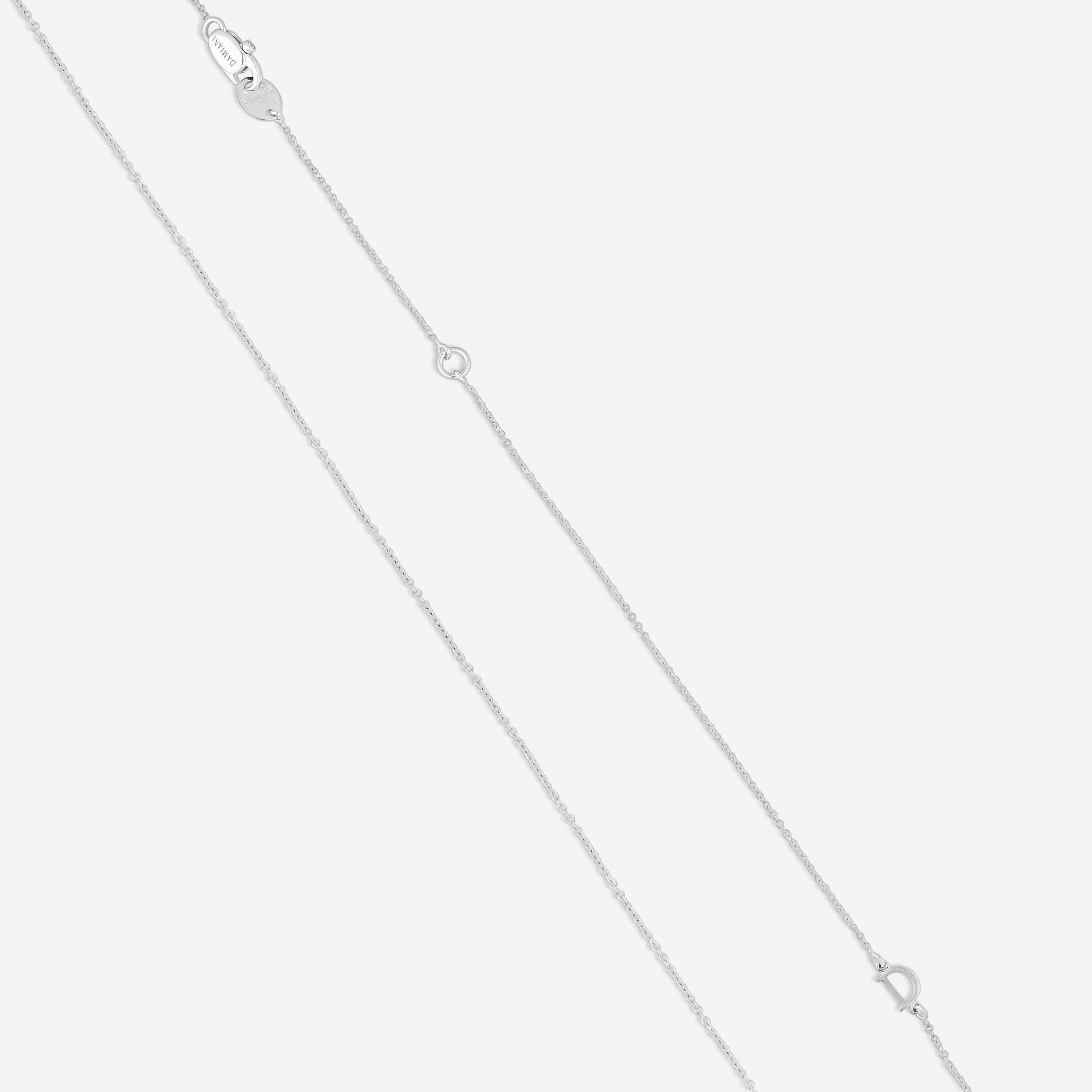 Damiani 18K Whıte Gold Diamond Cross Pendant Necklace 20076841 — view 3