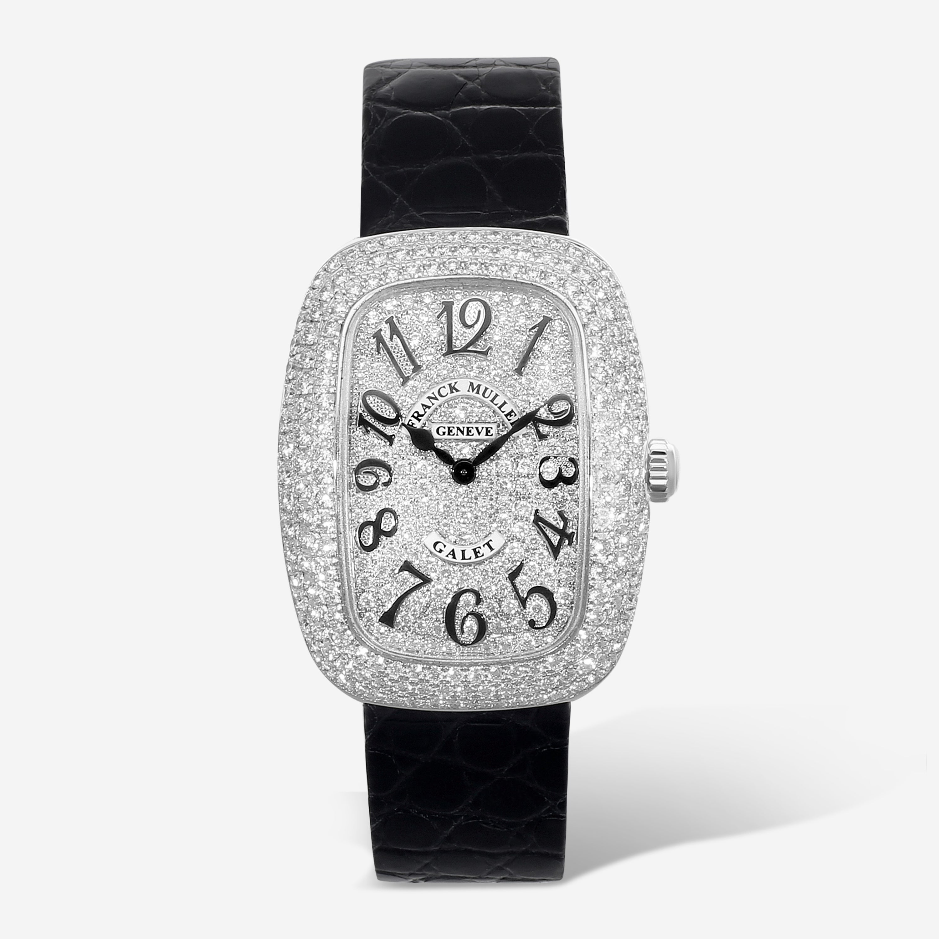 Franck Muller Galet 18K White Gold Diamond Quartz Unisex Watch 3002LQZVD3CD
