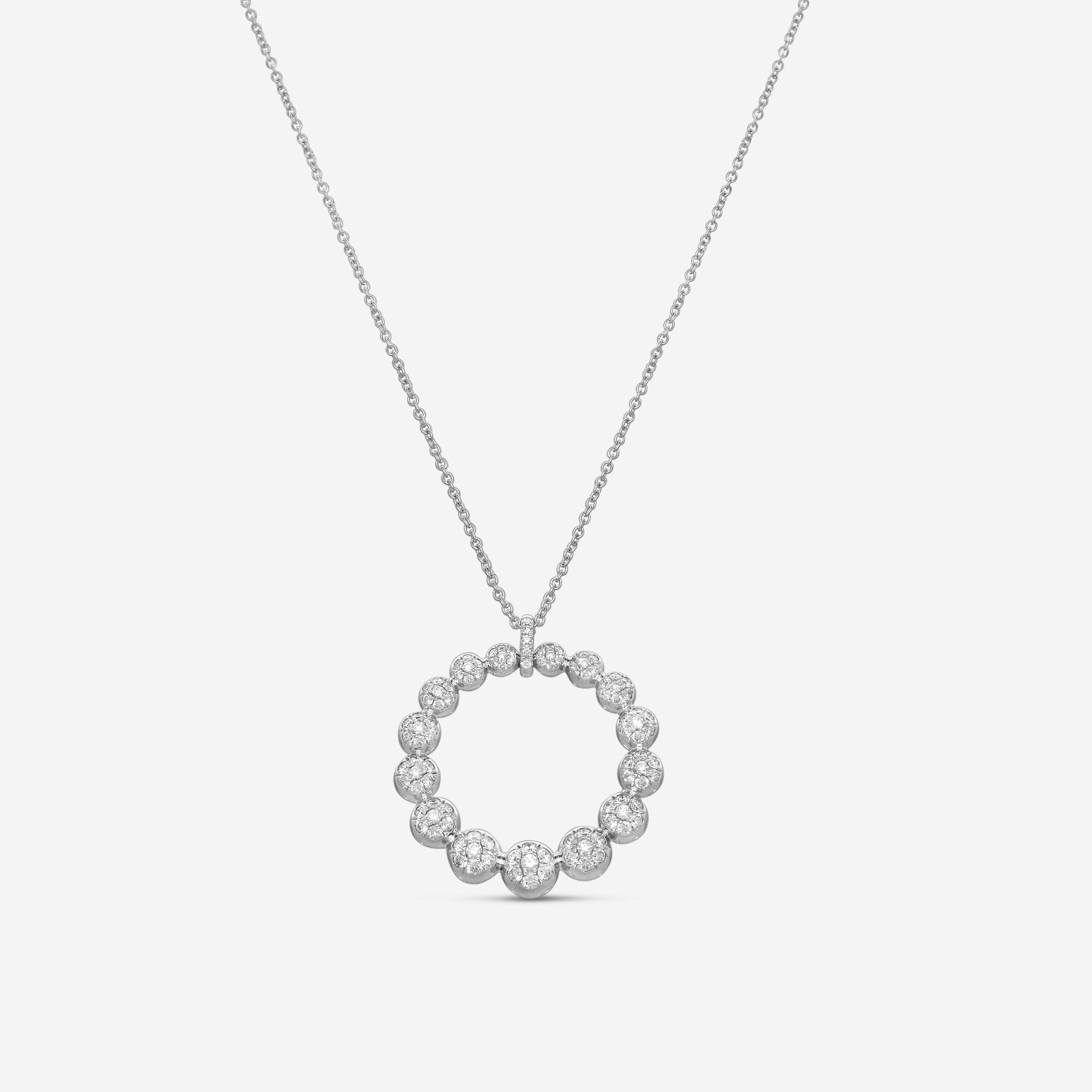 Mémoire Golden Bubbles Classic 18K White Gold Diamond Pendant Necklace MGBMRP-0100TW