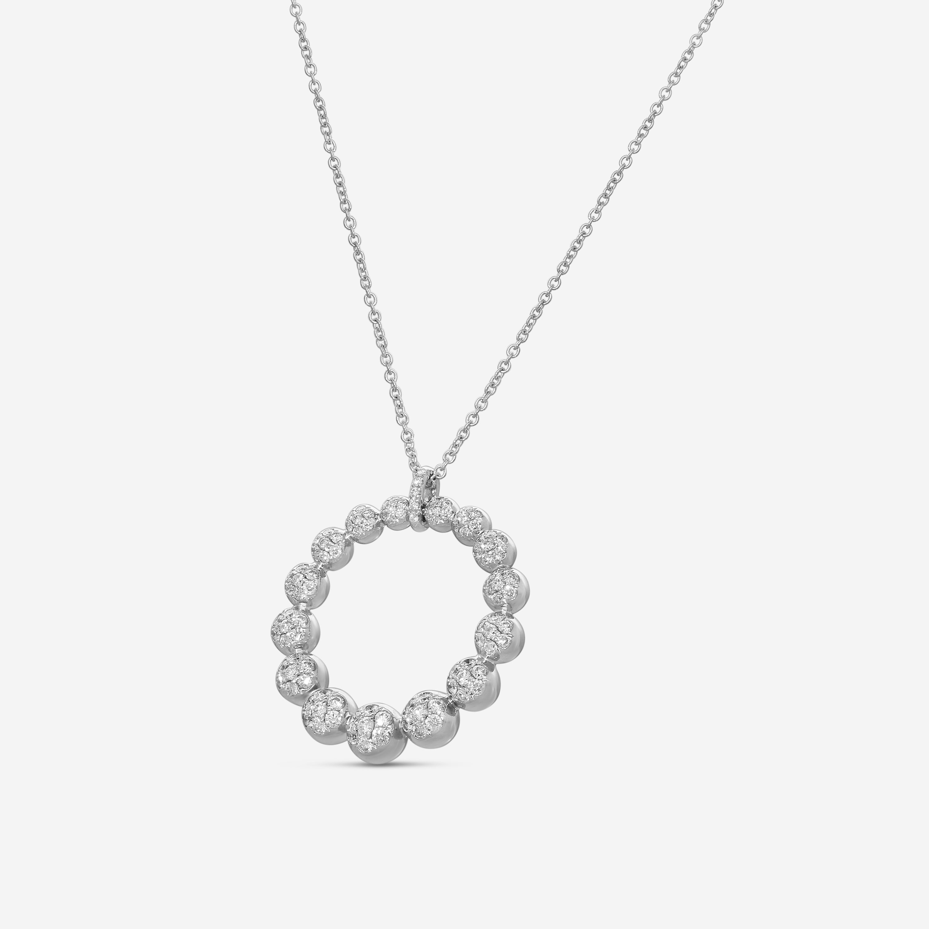 Mémoire Golden Bubbles Classic 18K White Gold Diamond Pendant Necklace MGBMRP-0100TW — view 2