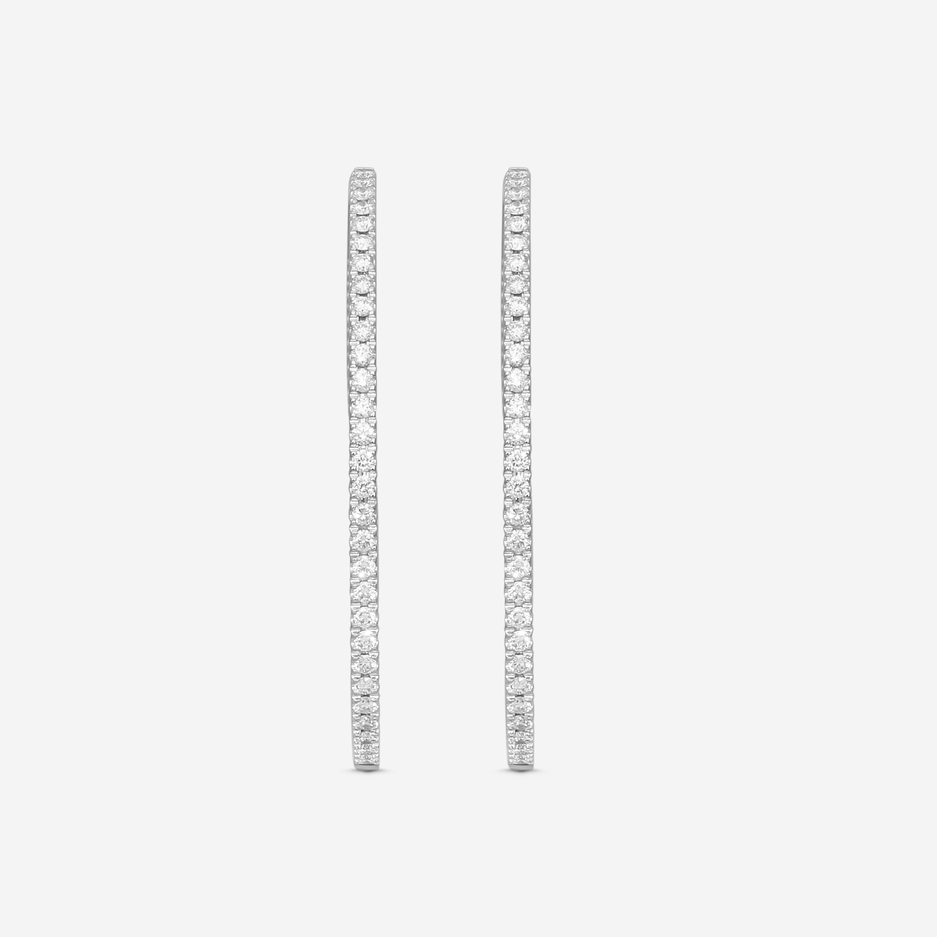 Mémoire 18K White Gold Diamond Hoop Earrings MOHE-0150AW — view 4