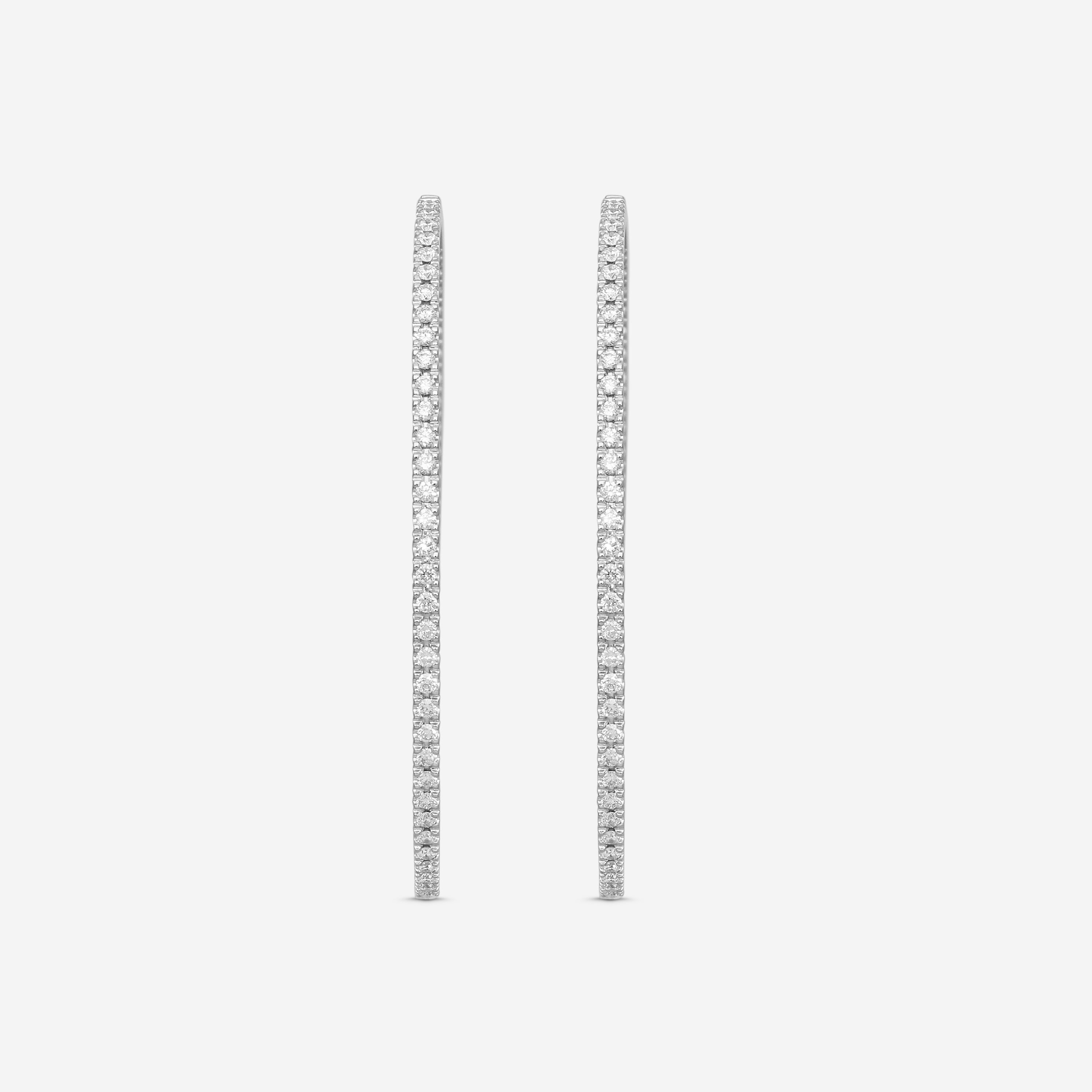 Mémoire 18K White Gold Diamond Hoop Earrings MOHE-0200TW — view 4