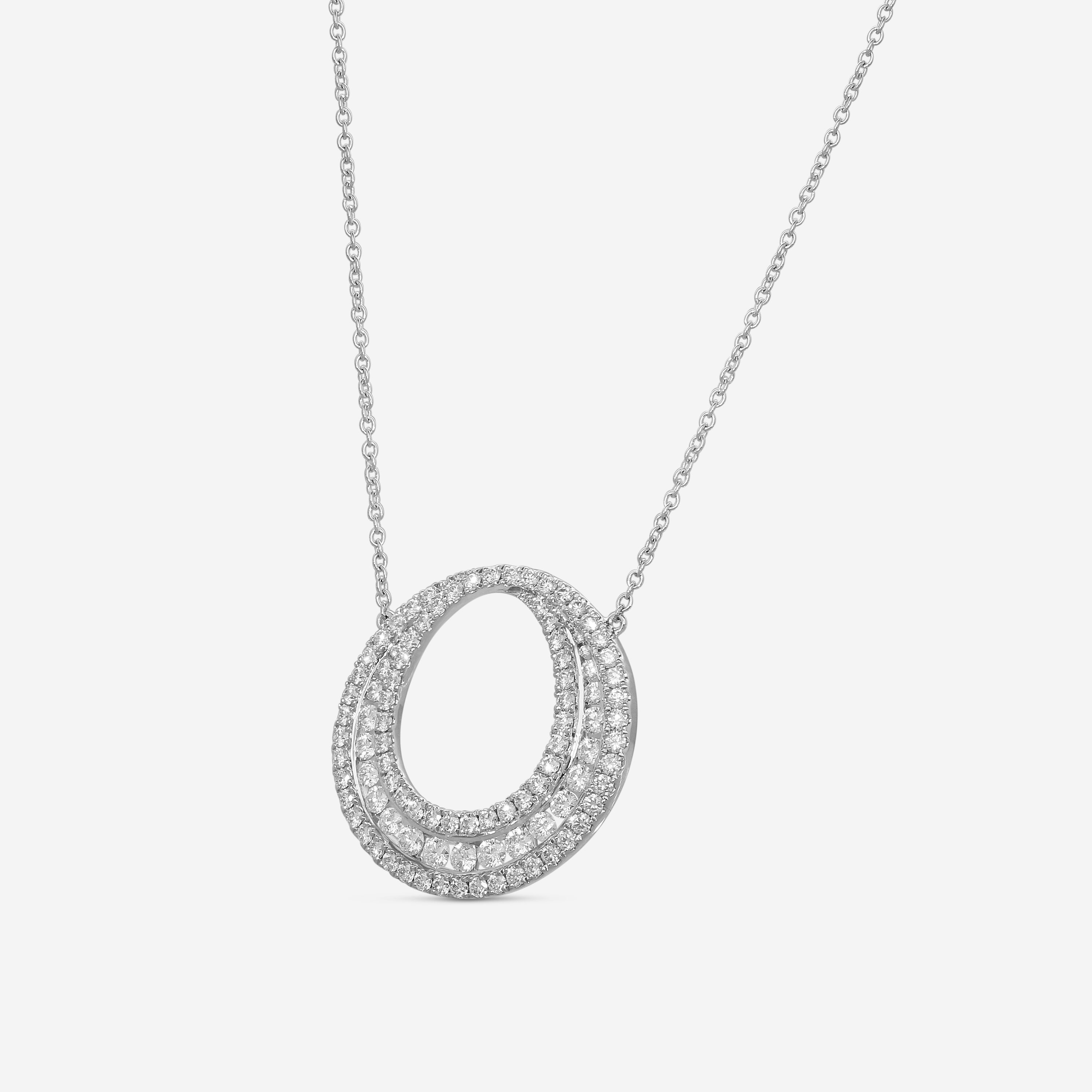 Mémoire 18K White Gold Diamond Infinity Circle Necklace MFDC103N-0160T8W — view 2