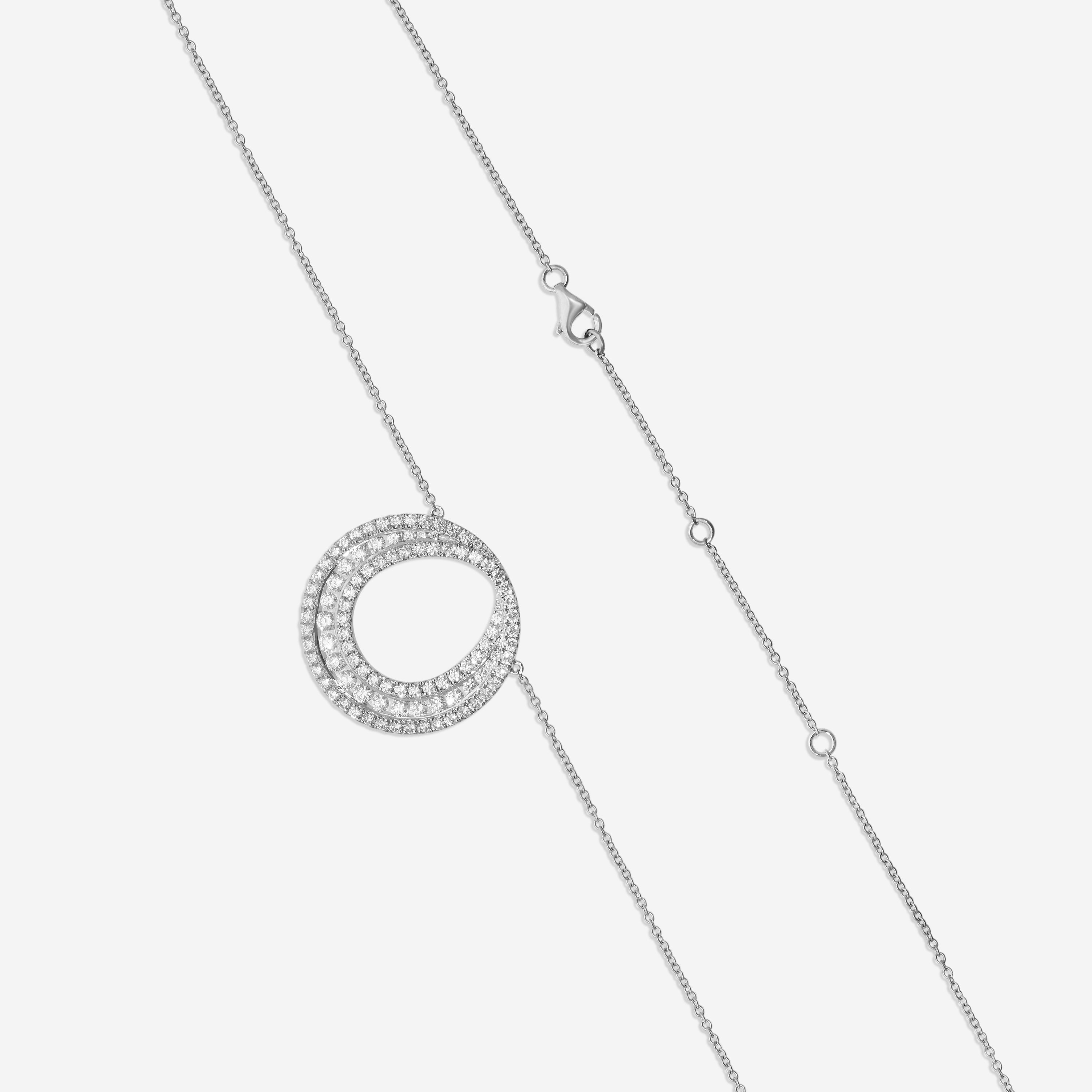 Mémoire 18K White Gold Diamond Infinity Circle Necklace MFDC103N-0160T8W — view 3
