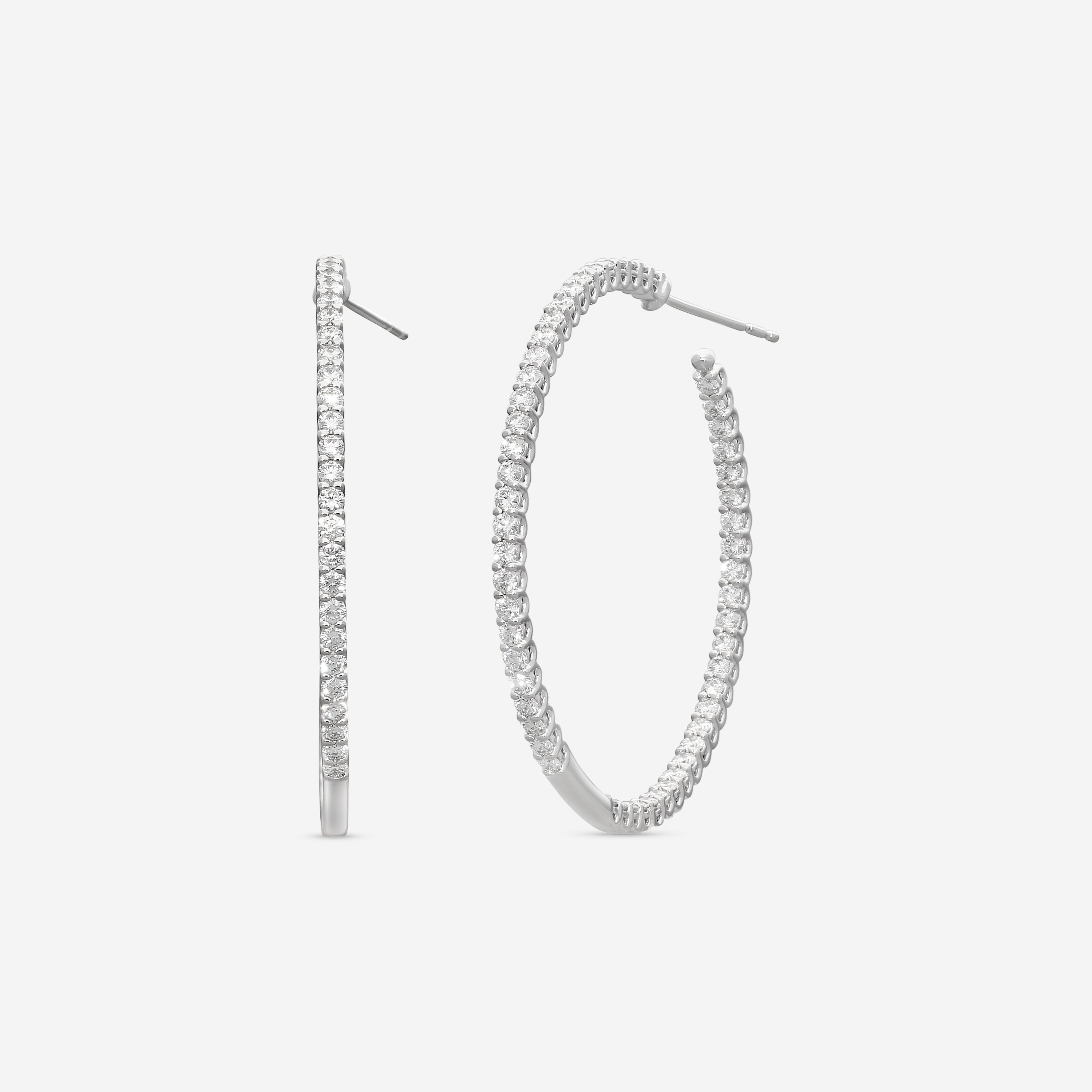 Mémoire Woven Gallery 18K White Gold Diamond Hoop Earrings CHHO290