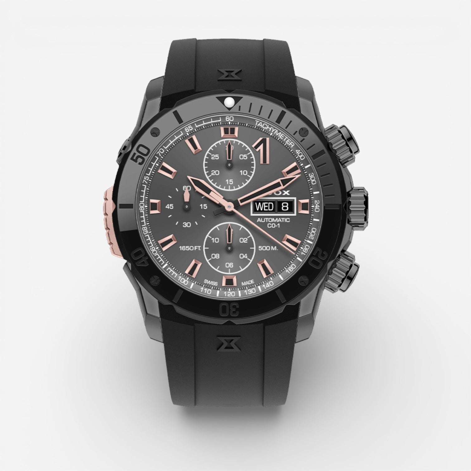 Edox CO-1 Chronograph Gray PVD Stainless Steel Automatic Men's Watch 01128-37GNRCA-GNR