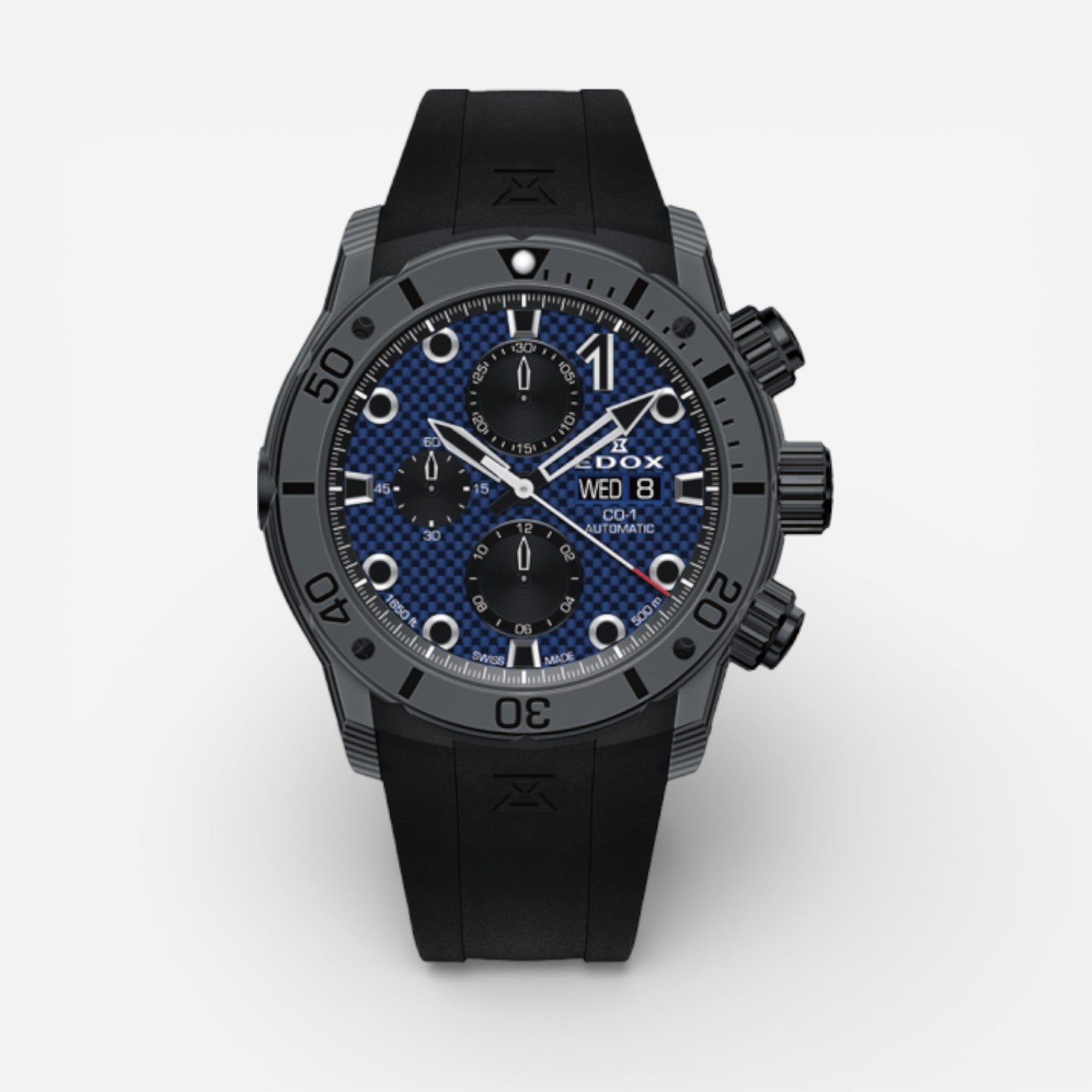 Edox CO-1 Chronograph Carbon Automatic Men's Watch 01125-CLNGN-BUNN