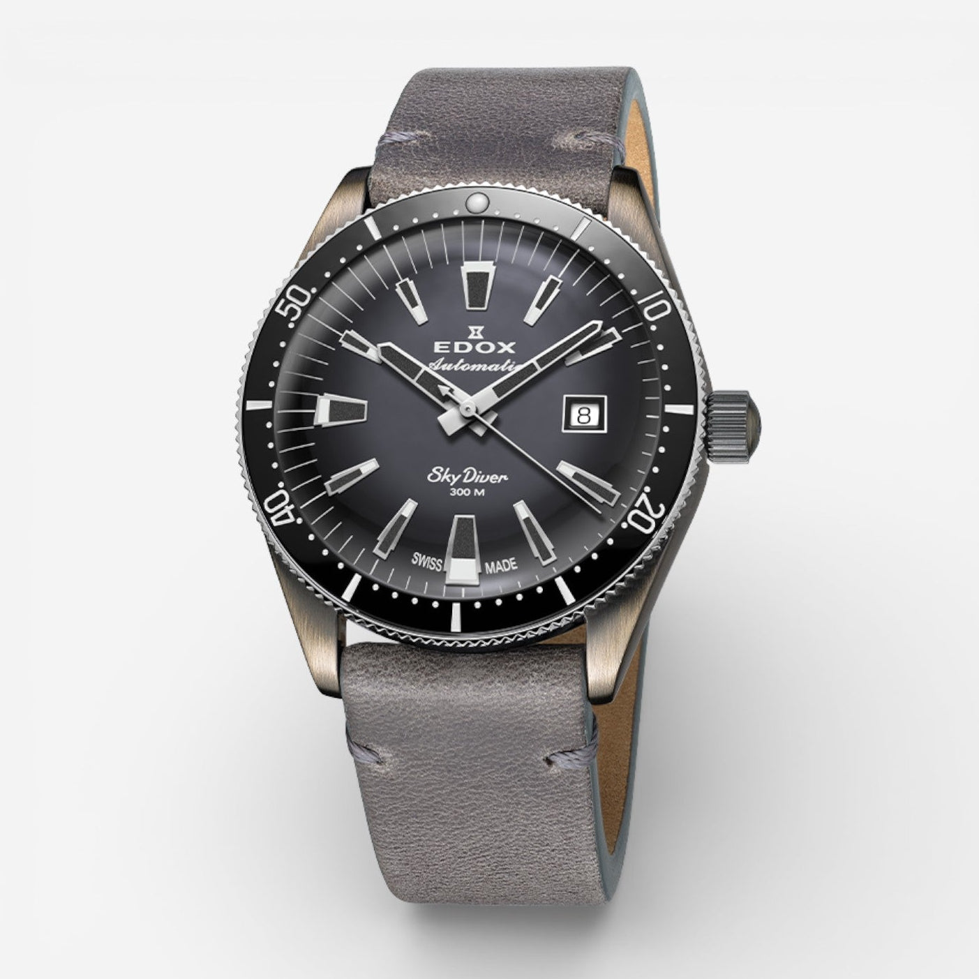 Edox Skydiver Aged Steel Limited Edition Automatic Men's Watch 80126-3VIN-GDN