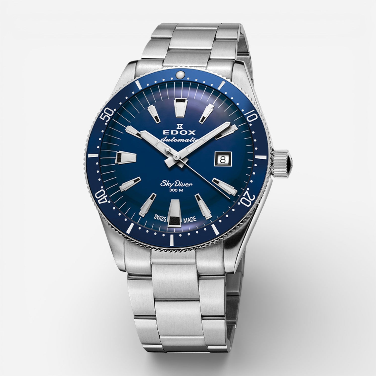 Edox Skydiver Limited Edition Stainless Steel Automatic Men's Watch 80126-3BUM-BUIN