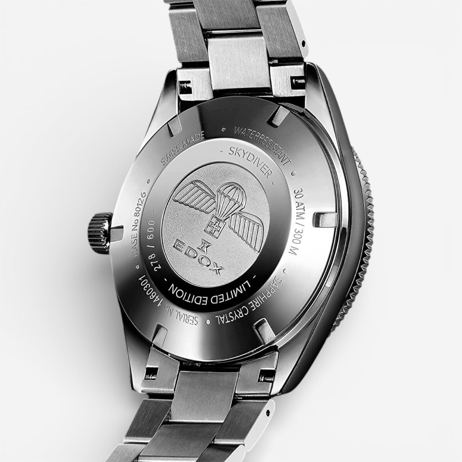 Edox Skydiver Limited Edition Stainless Steel Automatic Men's Watch 80126-3BUM-BUIN — view 3