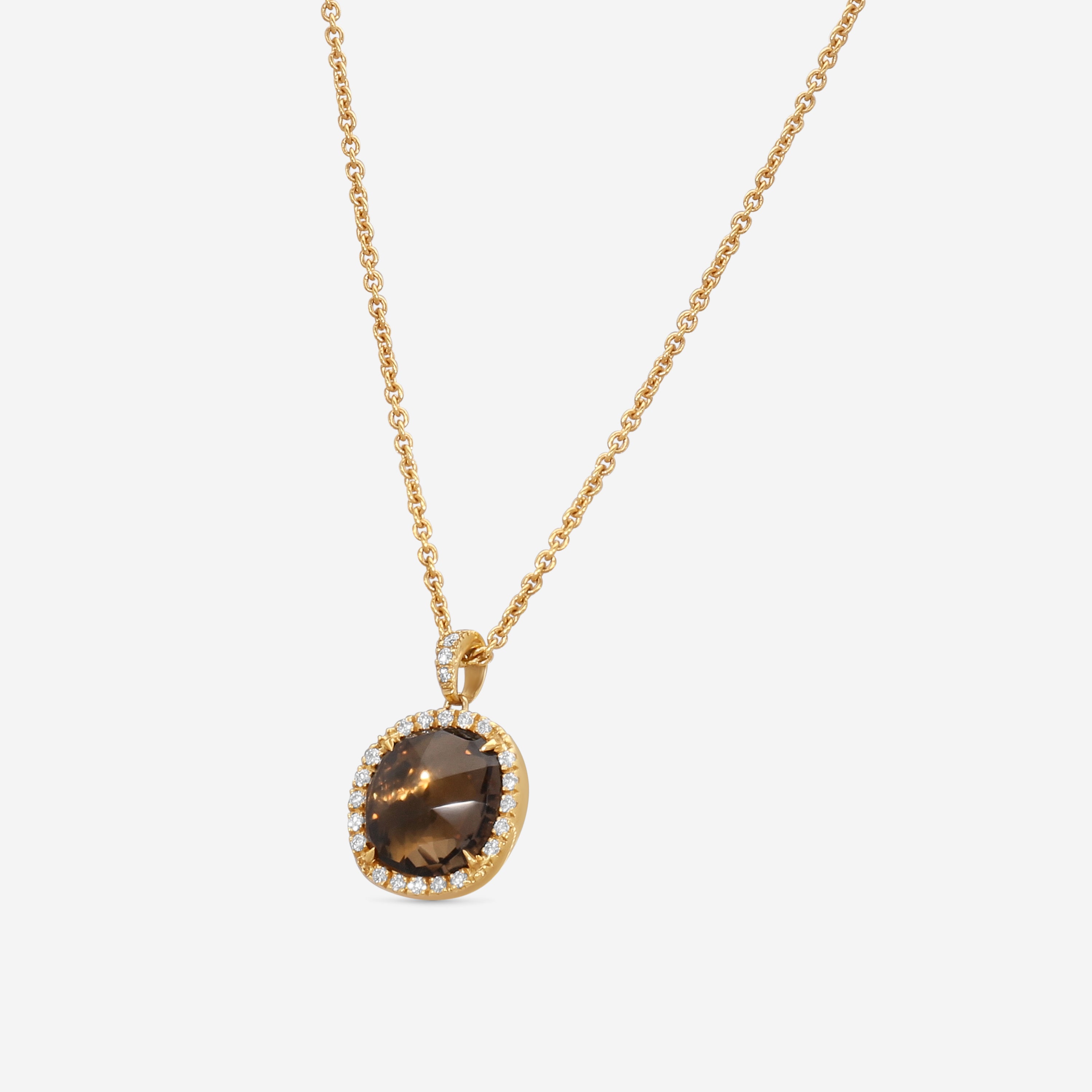 Marco Bicego 18K Yellow Gold Diamond & London Smoky Quartz Pendant CB1538-B2-QF01-Y — view 2
