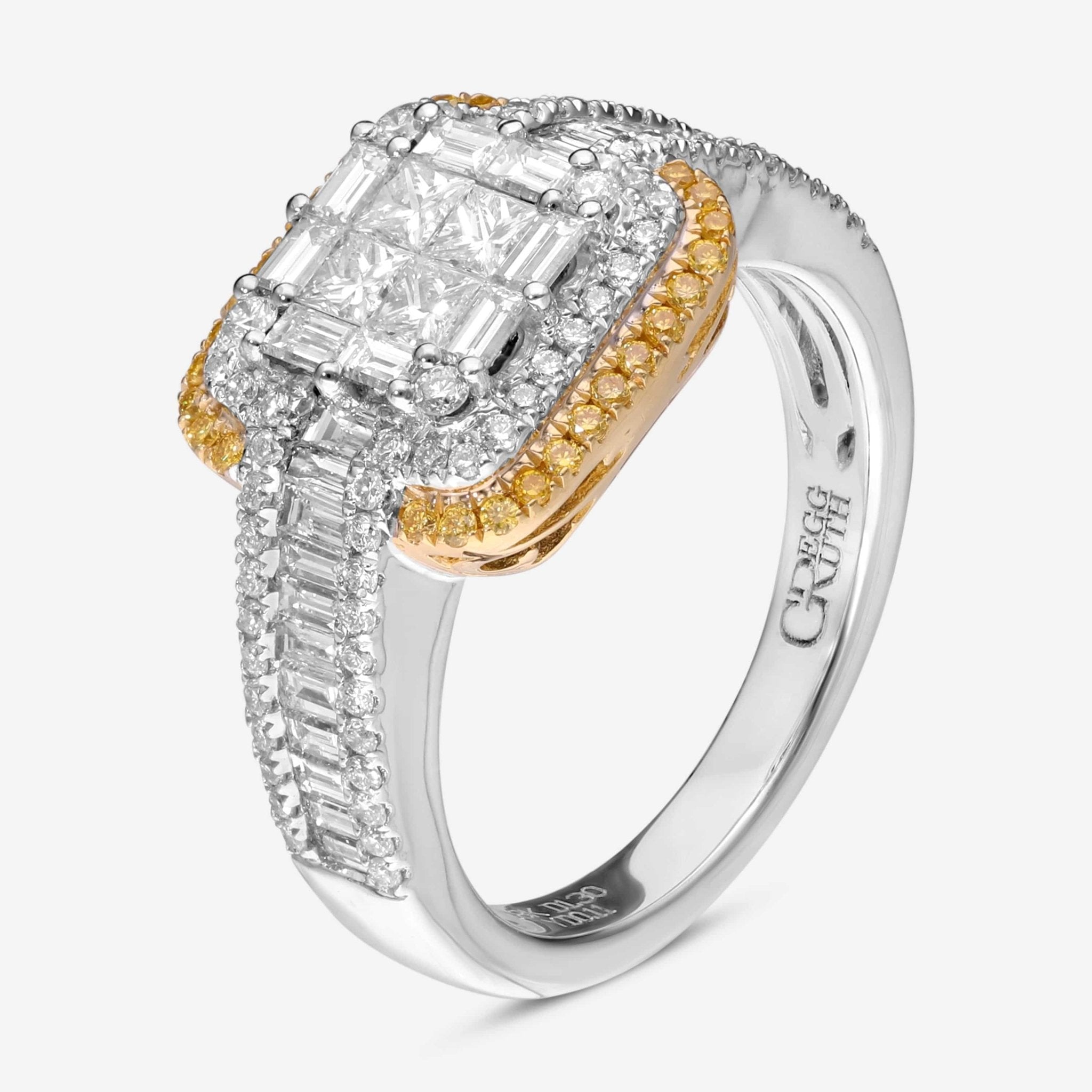 Gregg Ruth 18K White Gold Fancy Diamond 1.45ct. Engagement Ring Sz. 6.5 50098 — view 2