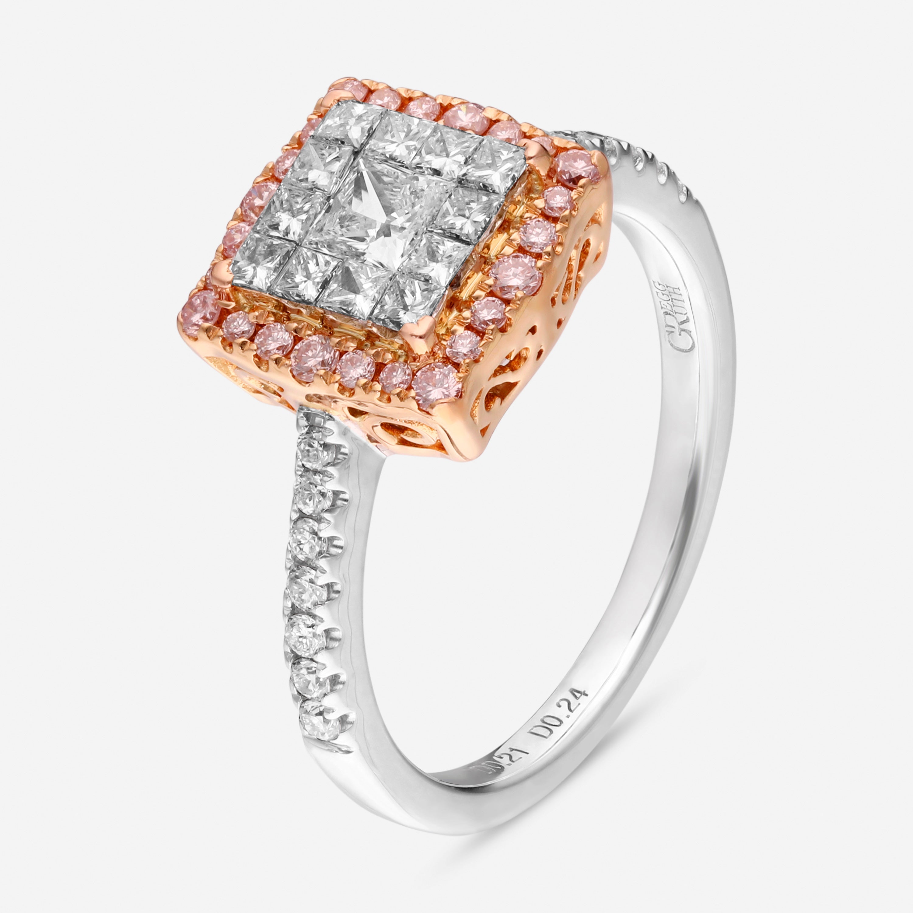 Gregg Ruth 18K White & Rose Gold Diamond 1ct. Engagement Ring Sz. 6.5 050563-GCR/000931 — view 2