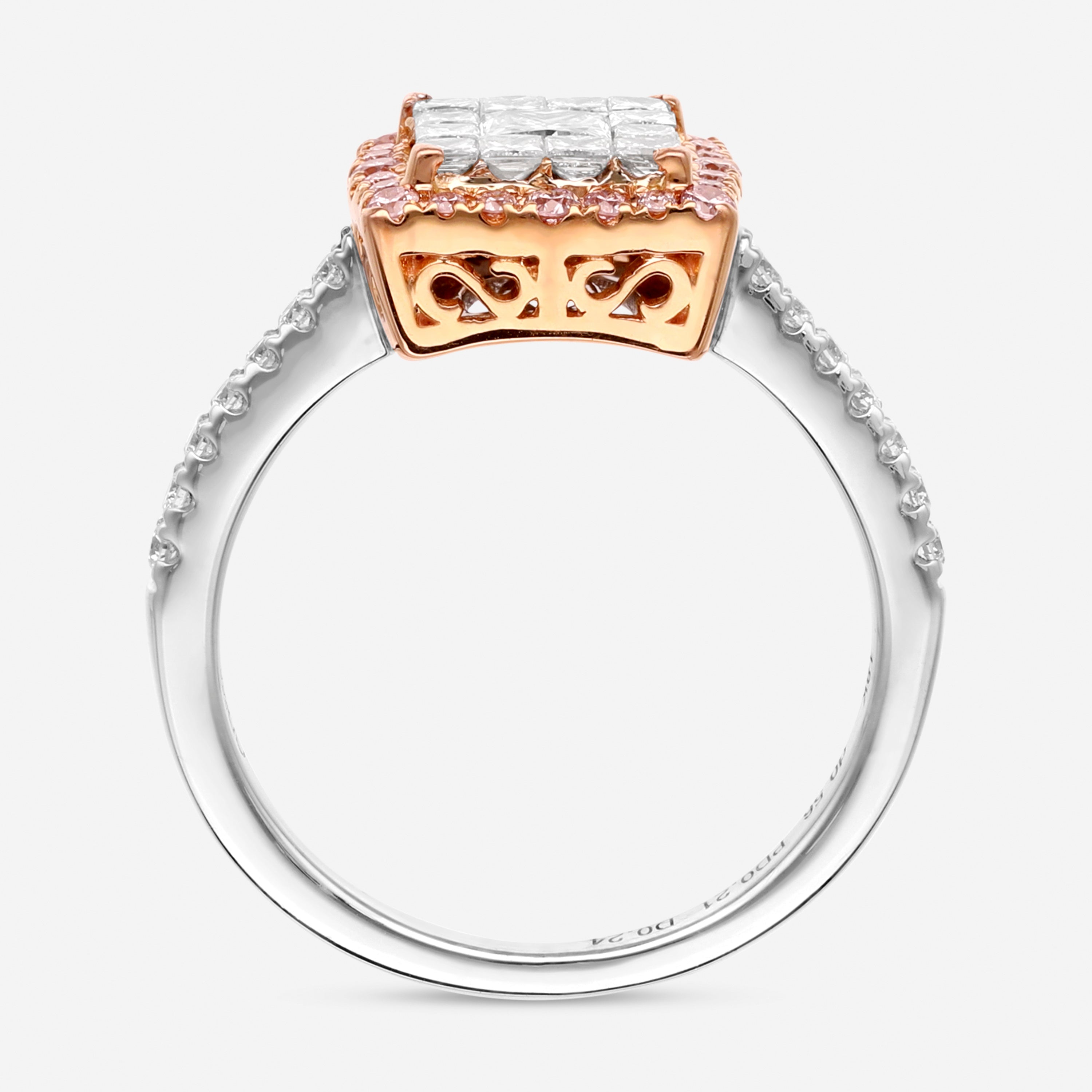 Gregg Ruth 18K White & Rose Gold Diamond 1ct. Engagement Ring Sz. 6.5 050563-GCR/000931 — view 3
