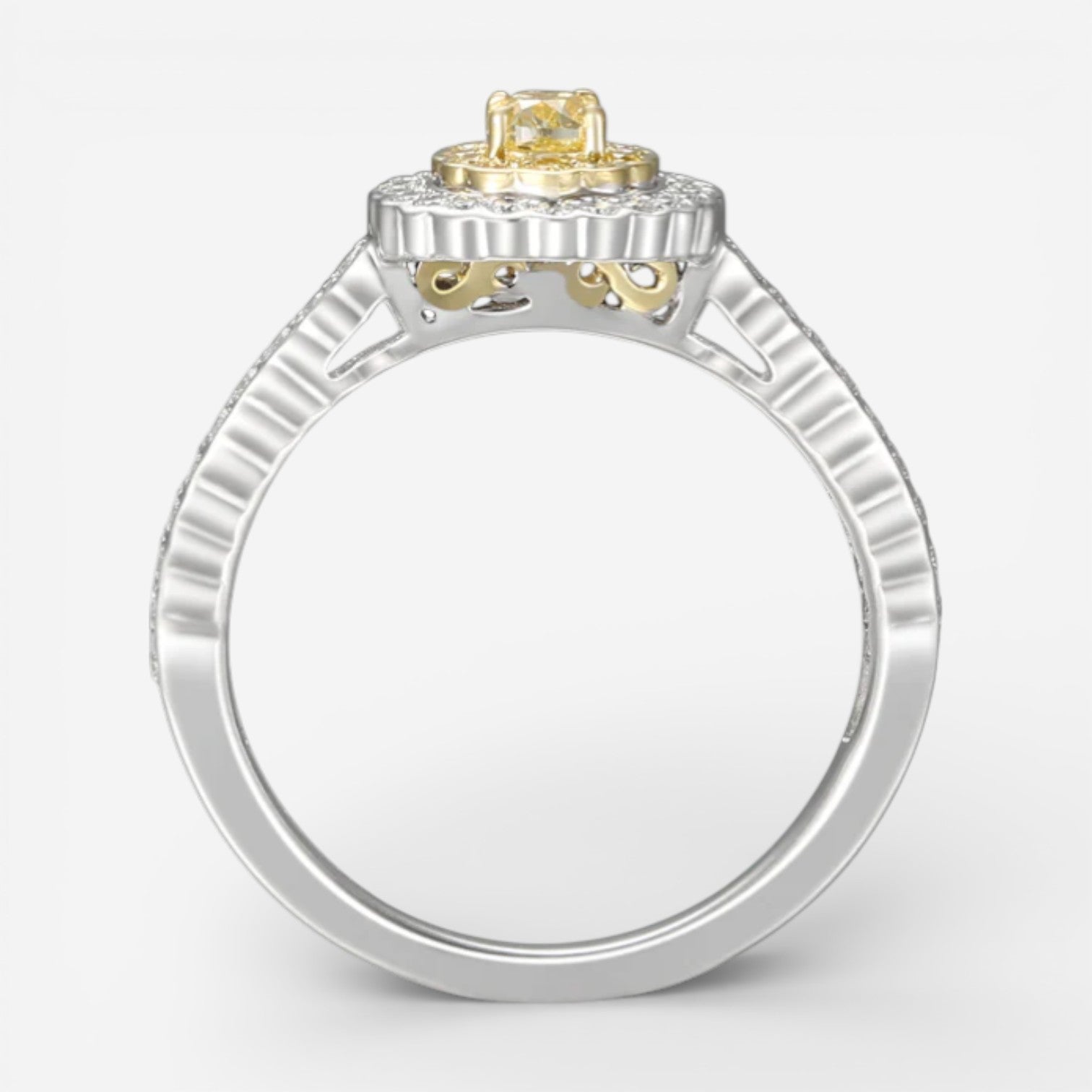 Gregg Ruth 18K Yellow Gold Diamond Engagement Ring Sz. 6.75 59367 — view 2