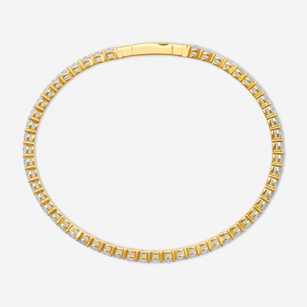 Ina Mar 14K Yellow Gold 5.00 ctw Round Diamond Flex Tennis Bangle Bracelet B1100E-FY-500F — view 4
