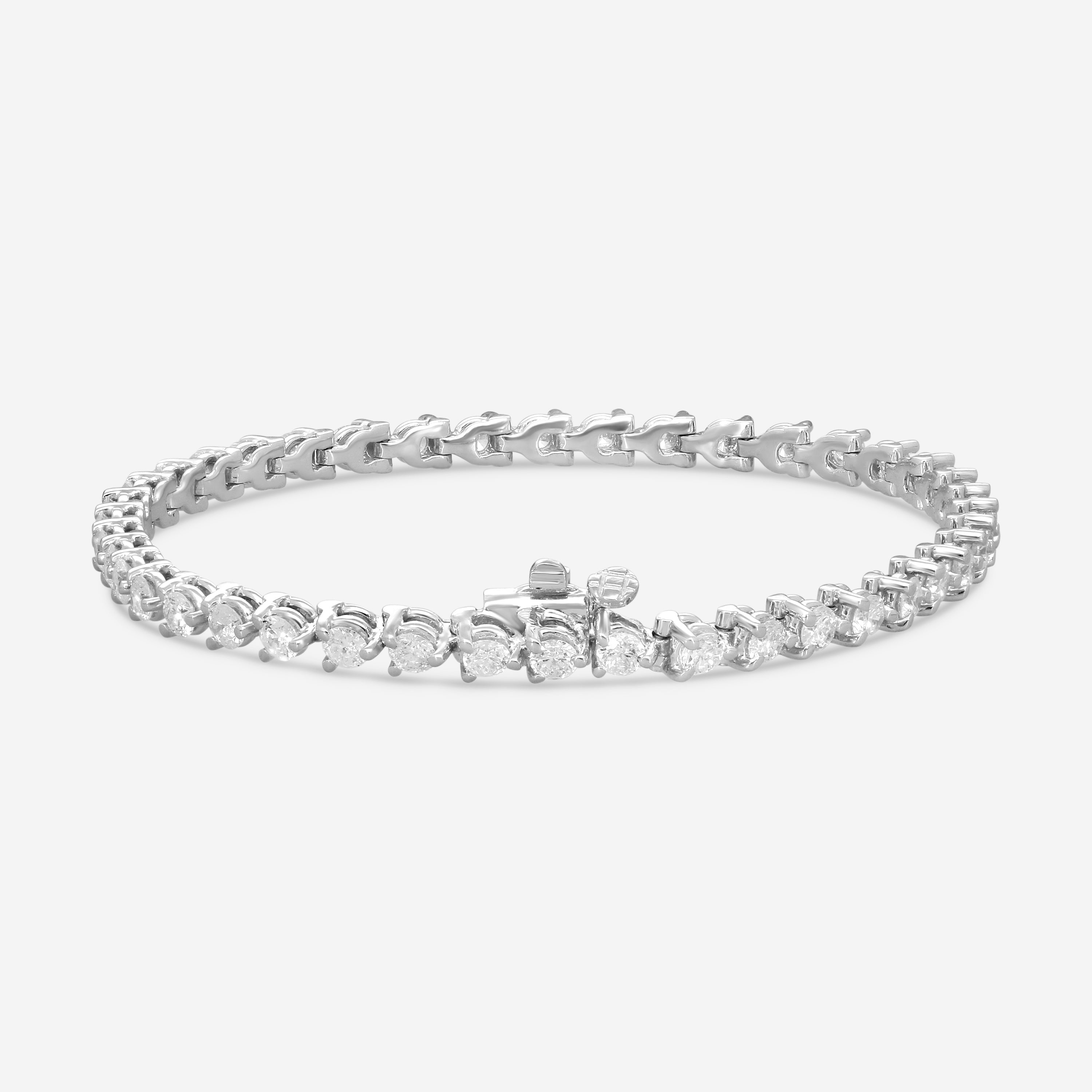 Ina Mar 14K White Gold 4.00 ctw Round Diamond Martini Tennis Bracelet B1076D-FW-400F — view 2
